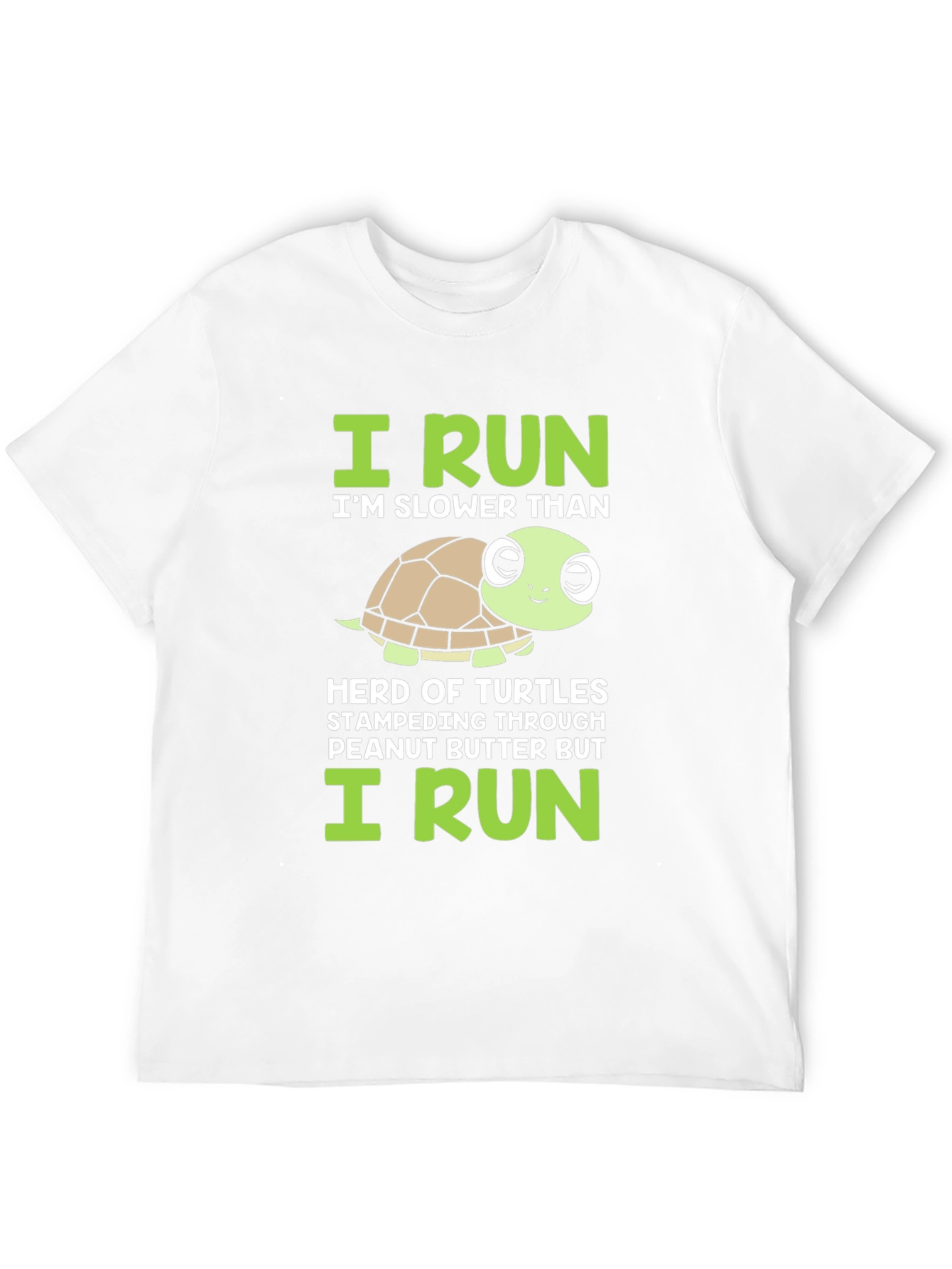 Black Funny Turtle Running T-Shirt - Slower Than Turtles Tee view 12