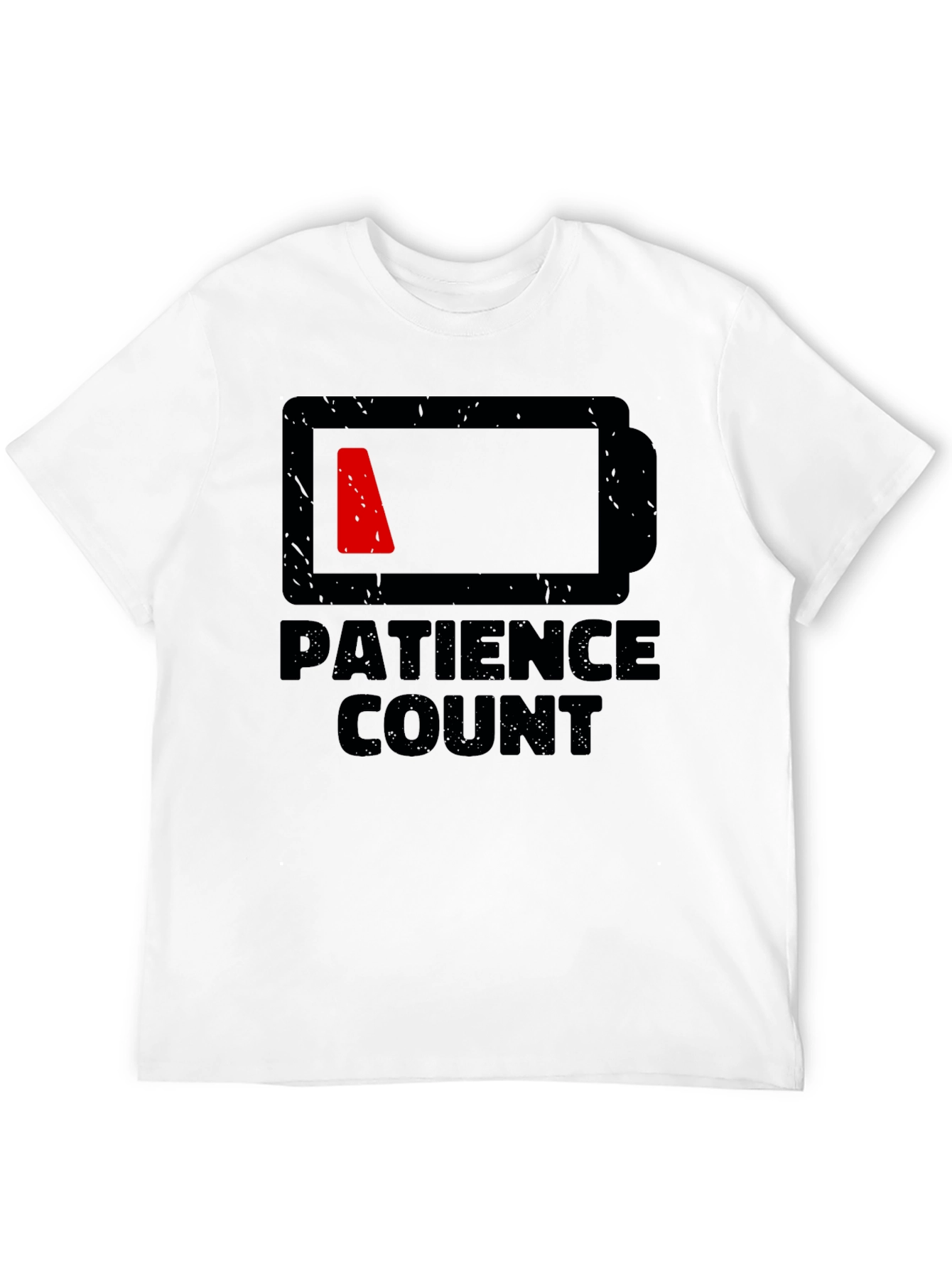 Black Patience Count Low Battery Graphic Tee - Black view 12
