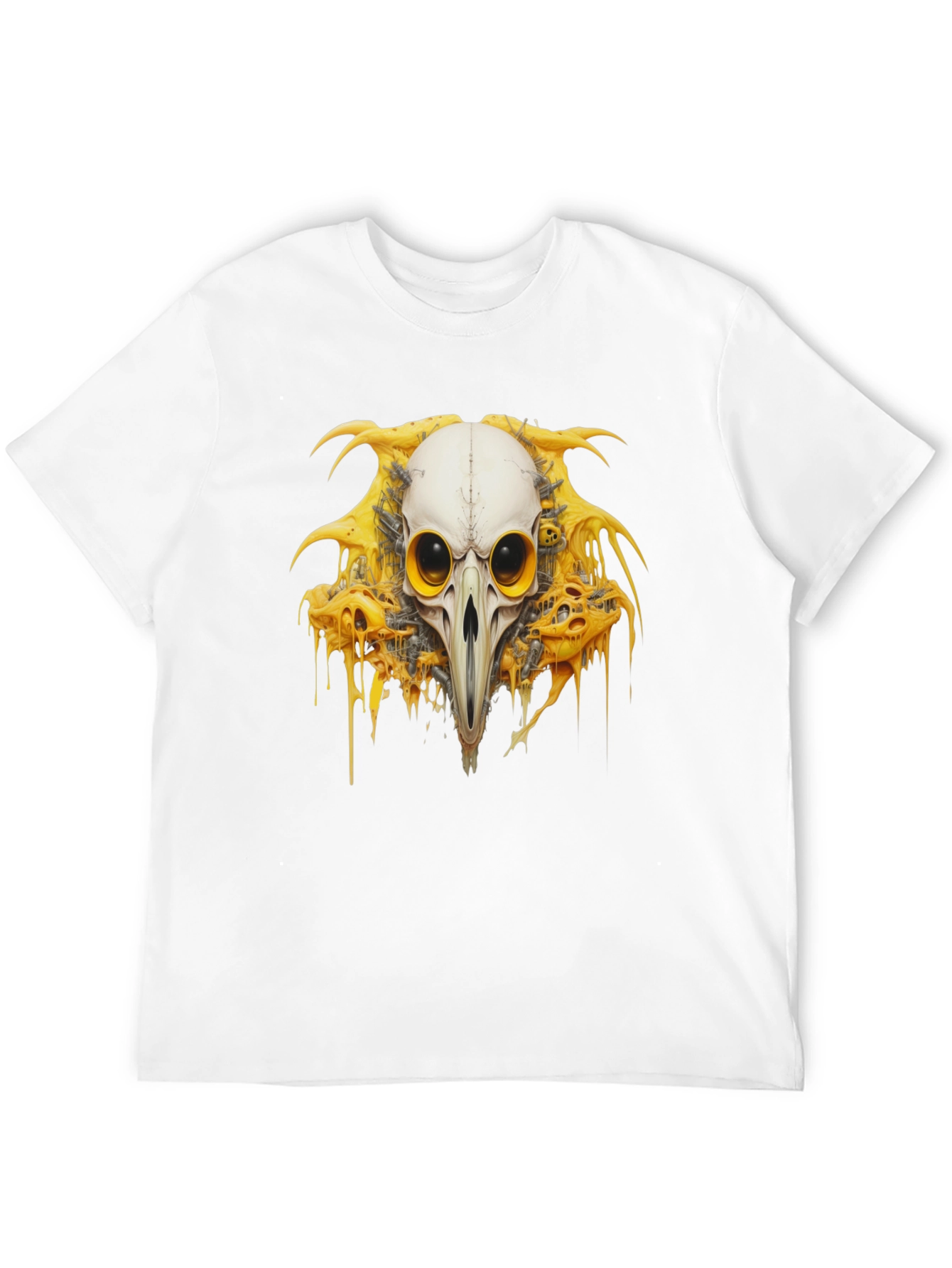 Black Skull Bird T-Shirt - Unique Graphic Tee view 12