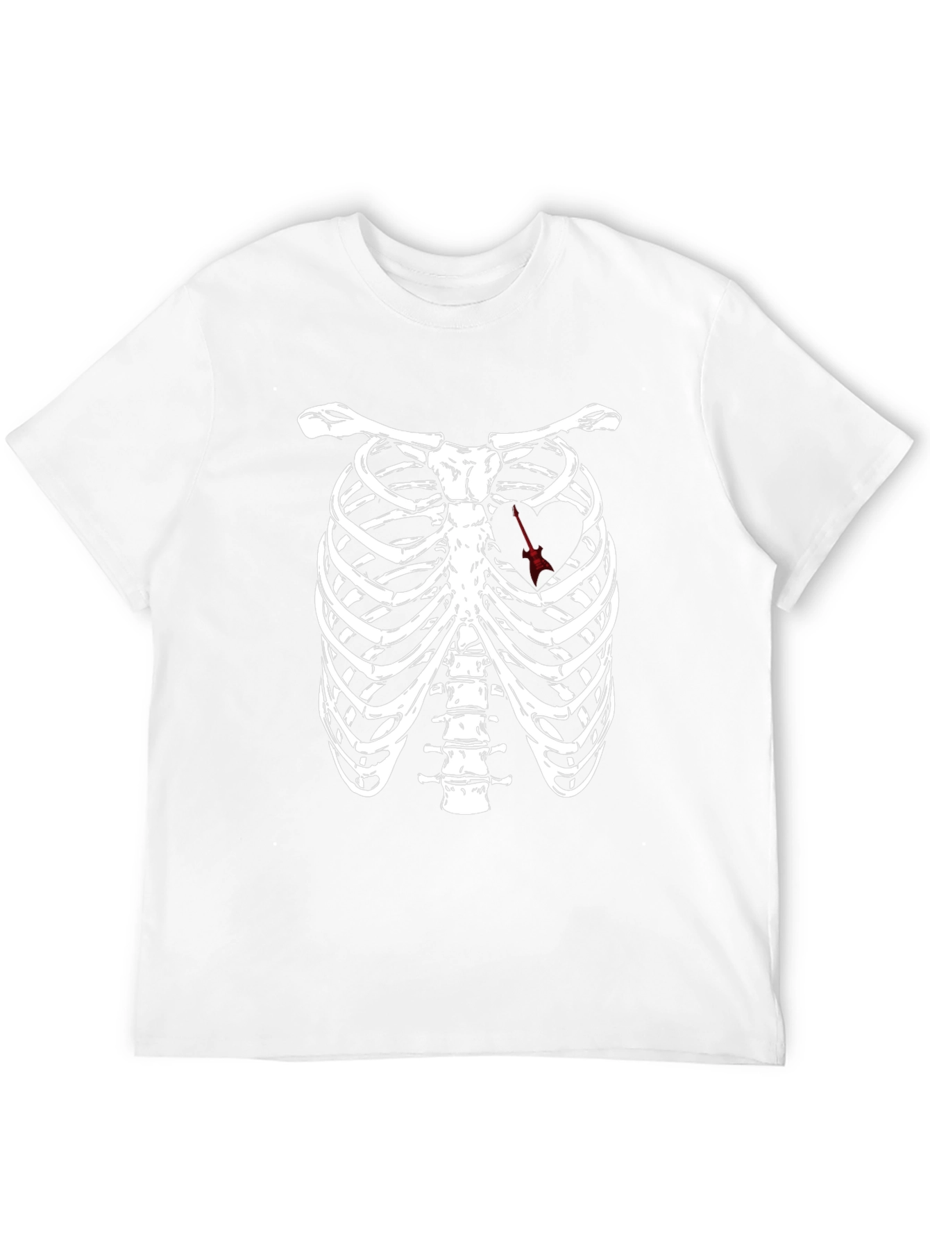 Black Rib Cage Arrow Heart Graphic Tee - Black view 12
