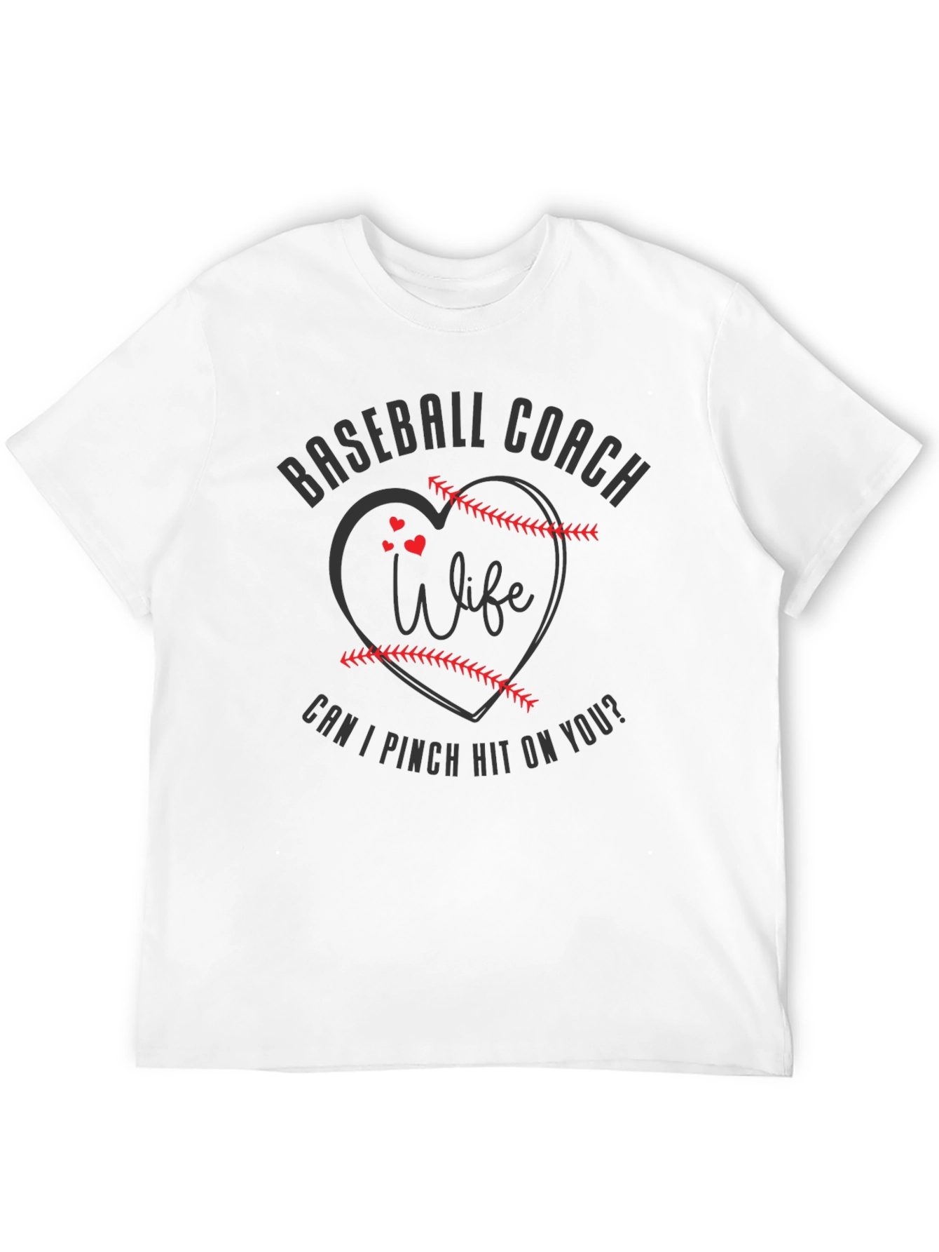 Black Baseball Coach Wife T-Shirt - Pinch Hit view 12
