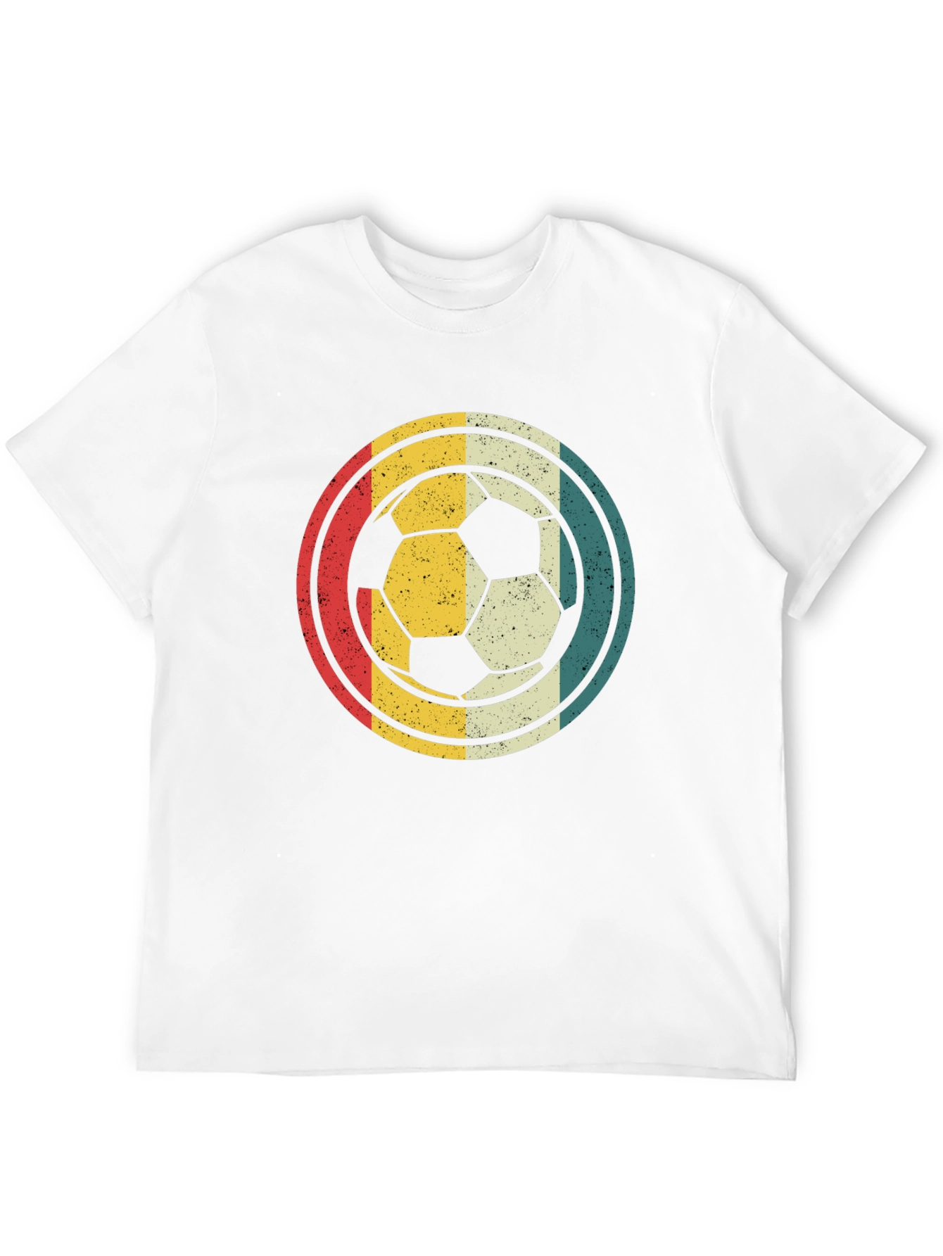 Black Retro Soccer Ball Graphic T-Shirt view 12