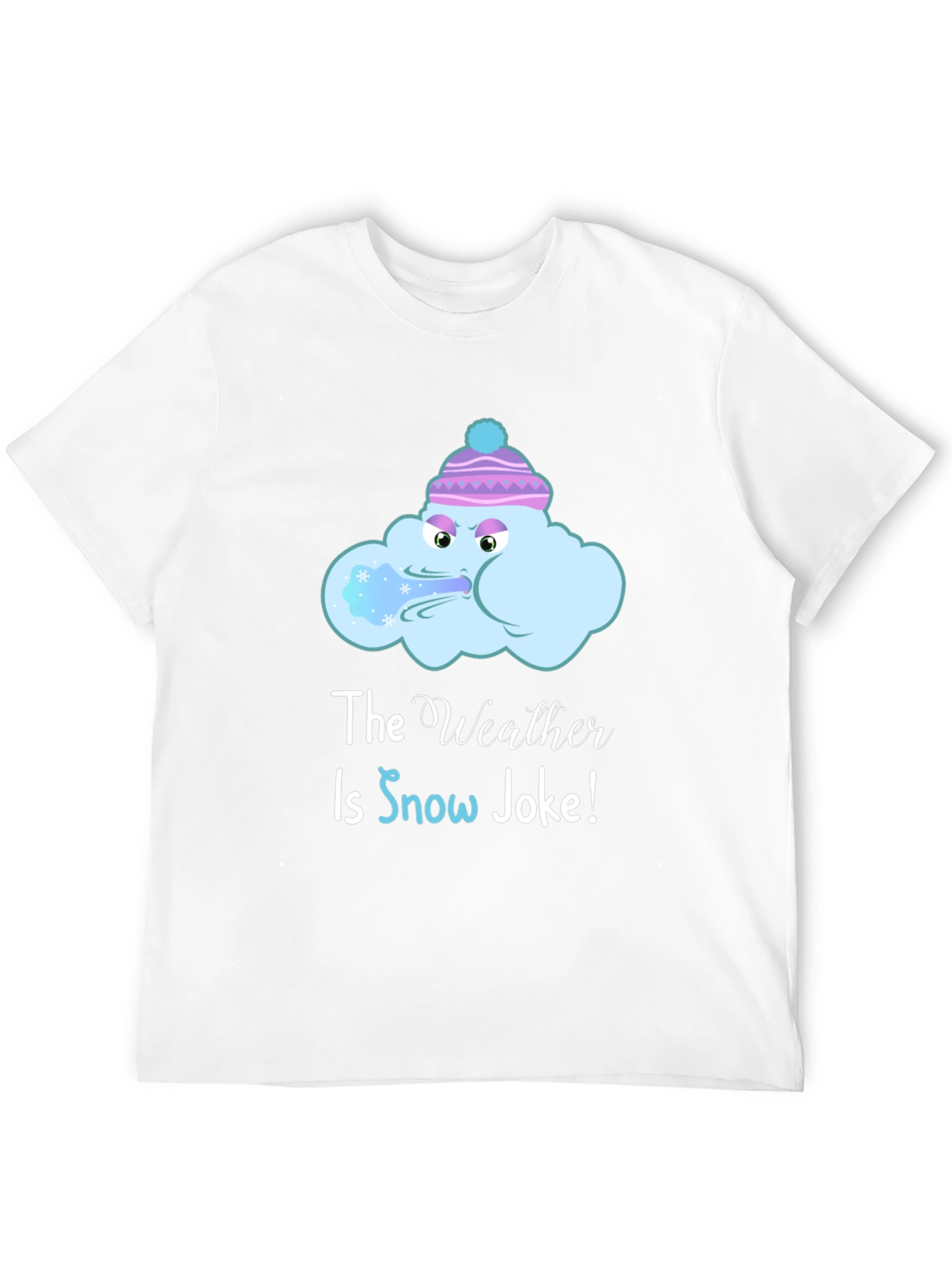 Black Funny Winter Weather T-Shirt - Snow Joke Graphic Tee view 12