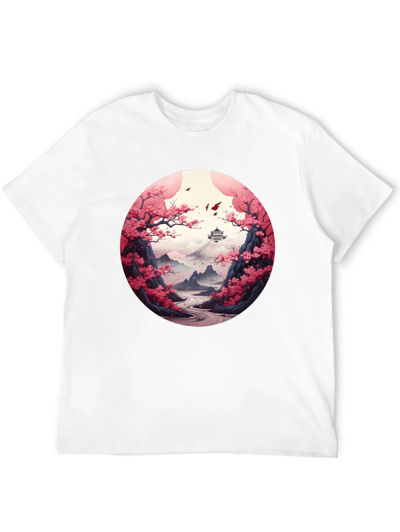 Black Cherry Blossom Mountain T-Shirt view 12