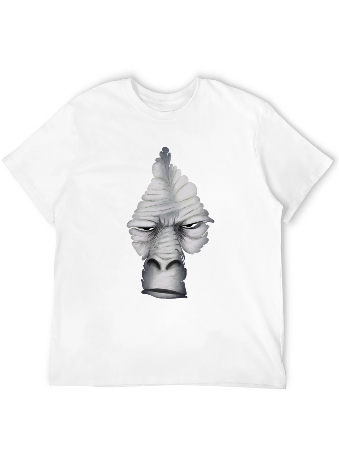 Black Cool Gray Gorilla Face Graphic T-Shirt view 12