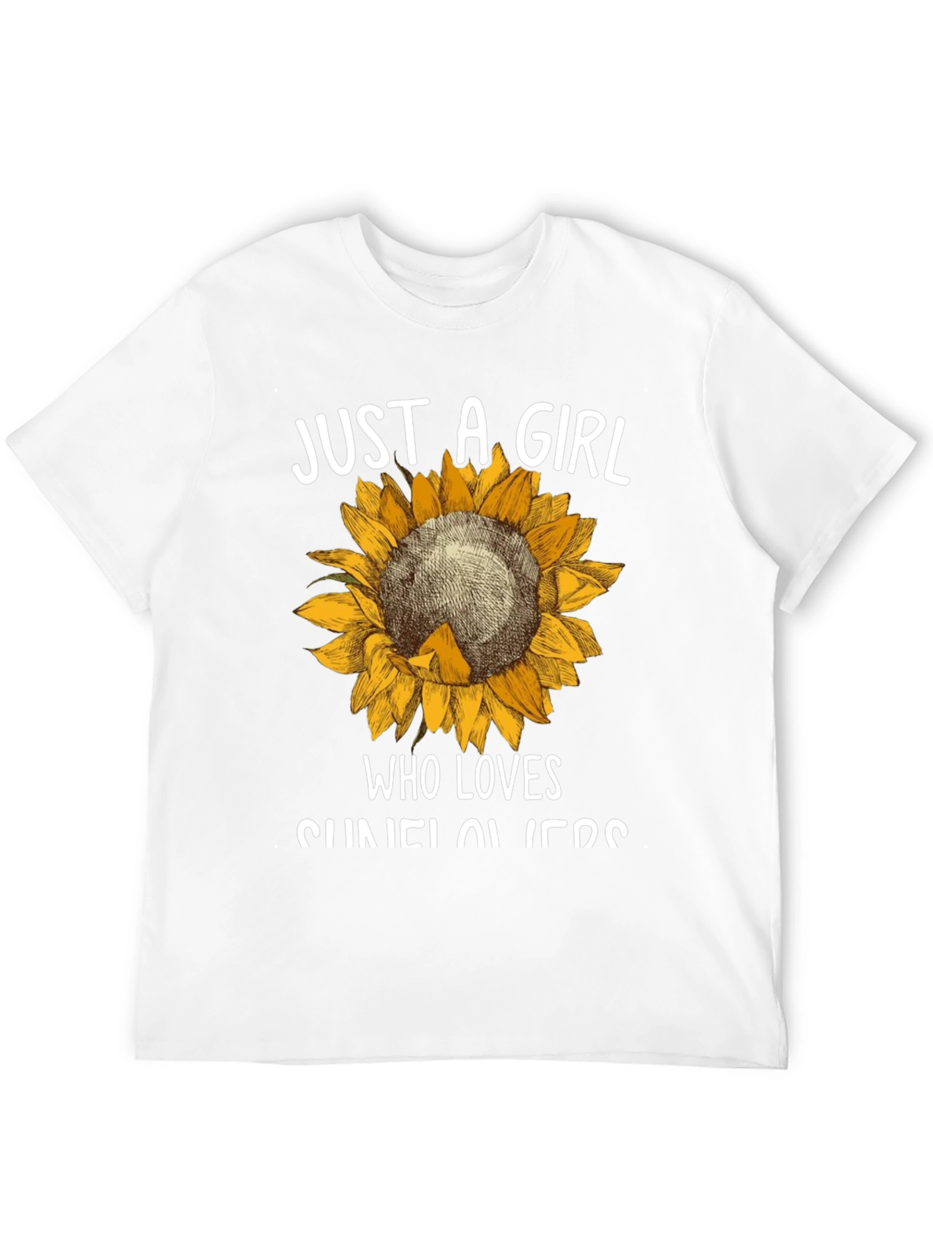 Black Sunflower Graphic Tee - Just A Girl Who Loves Sunflowers view 12