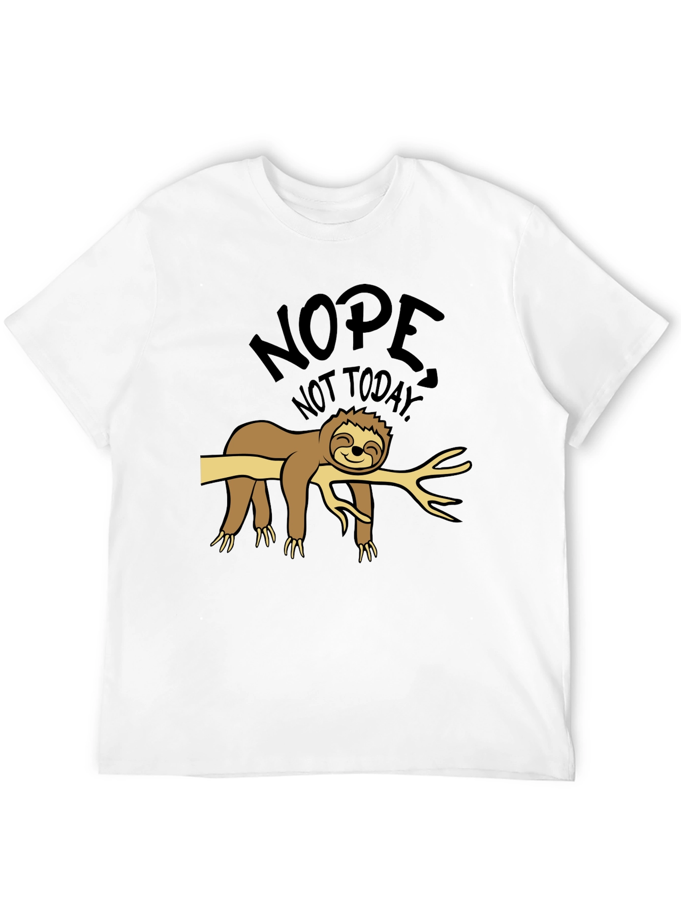Black Nope Not Today Sloth Graphic T-Shirt view 12