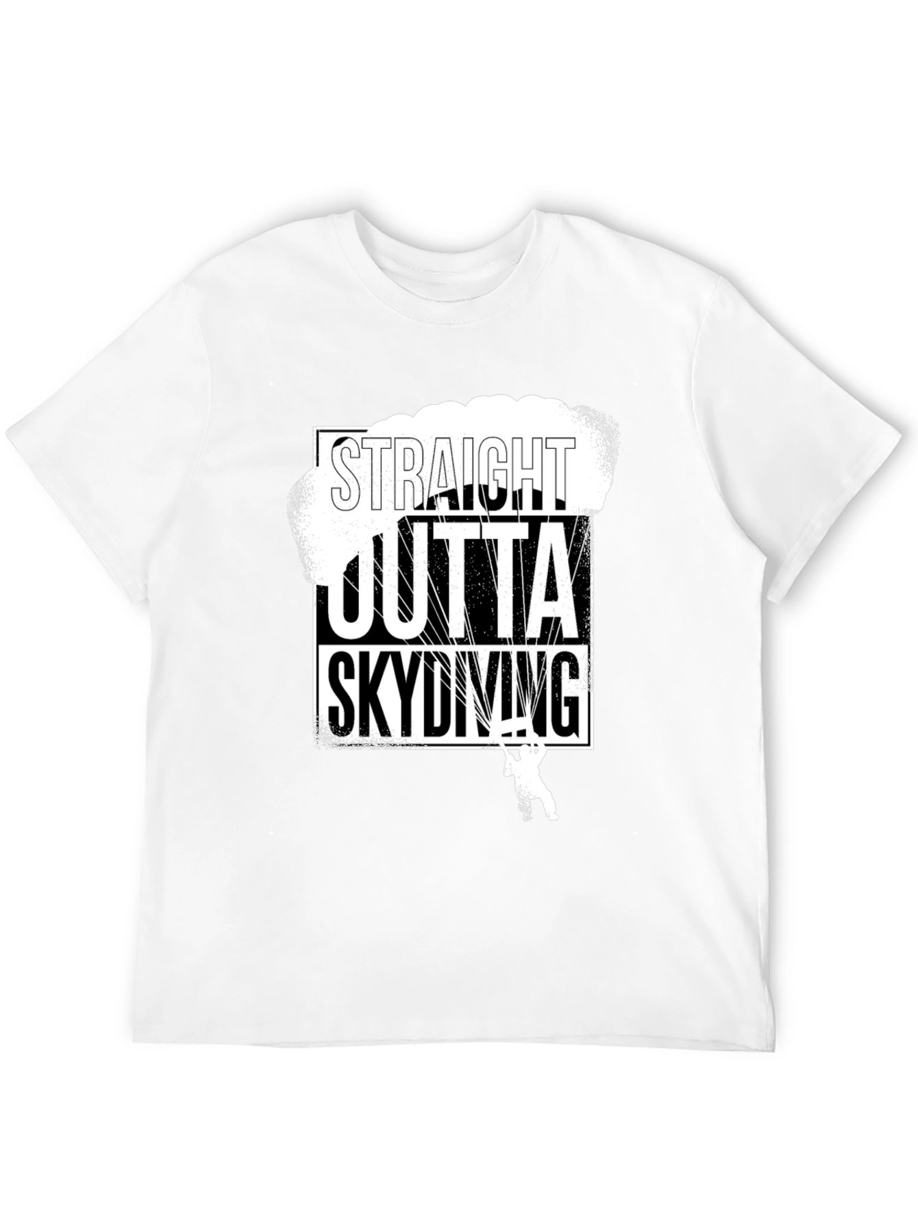Black Straight Outta Skydiving Black T-Shirt view 12
