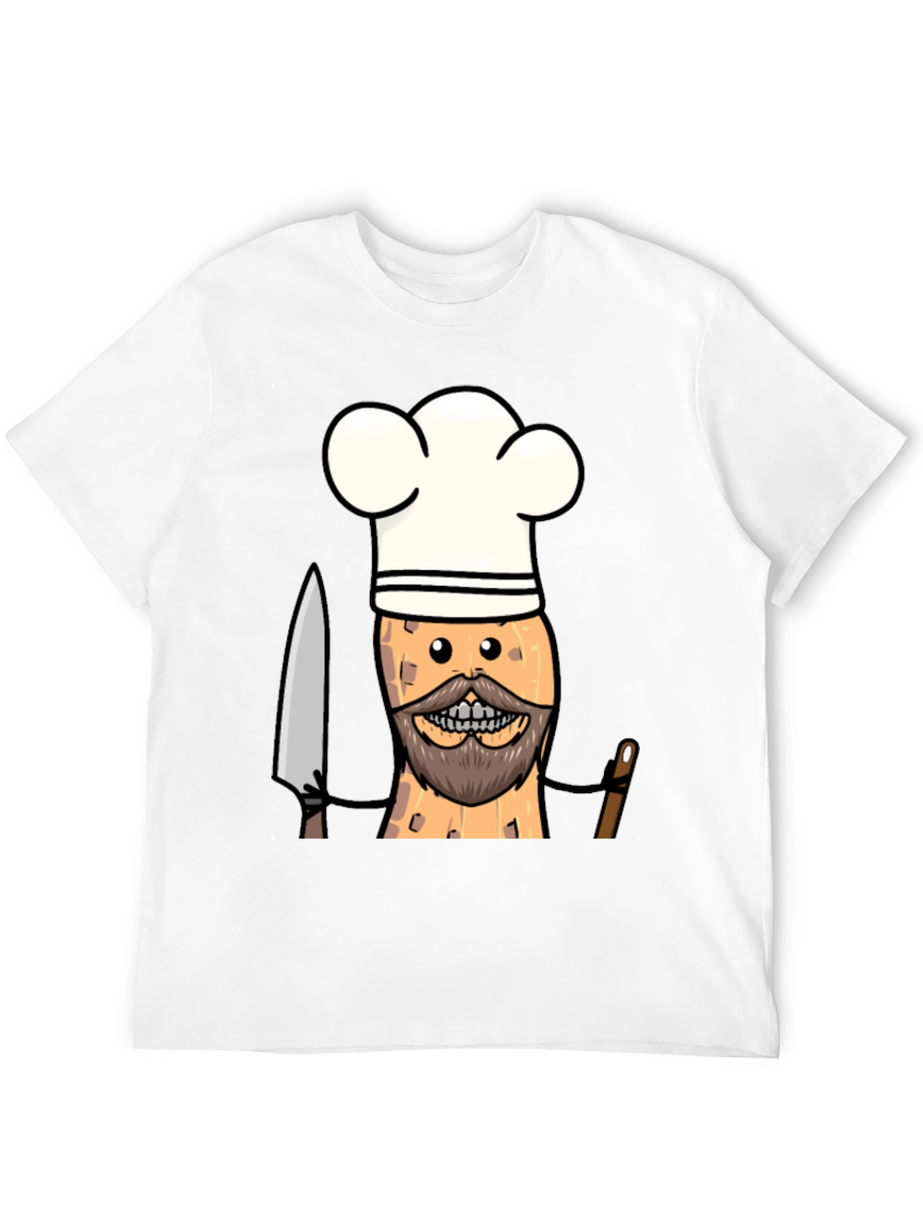 Black Chef Peanut Cartoon Graphic Tee - Black T-Shirt view 12