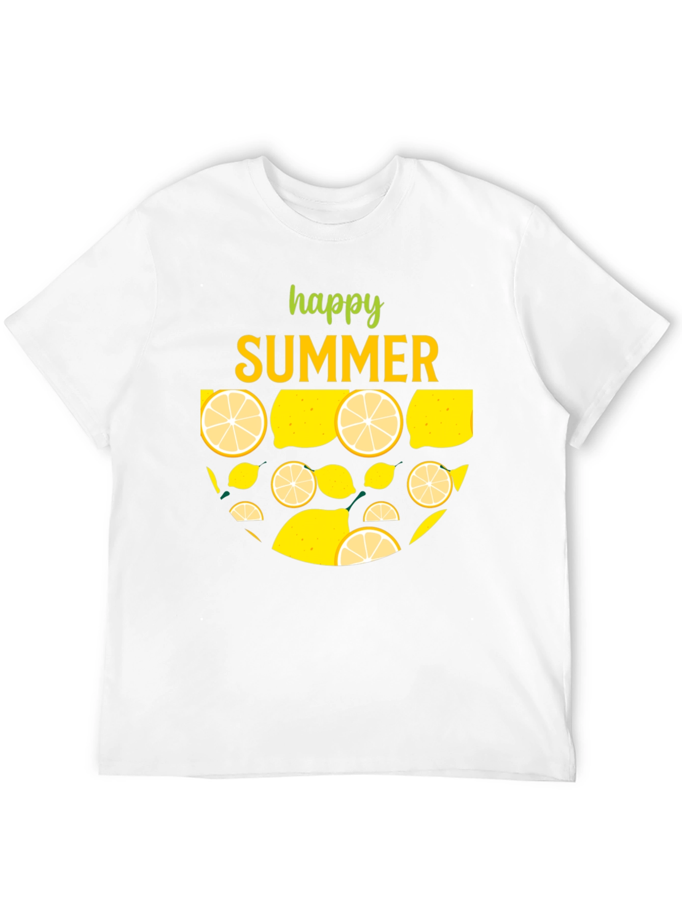 Black Happy Summer Lemon Graphic T-Shirt view 12