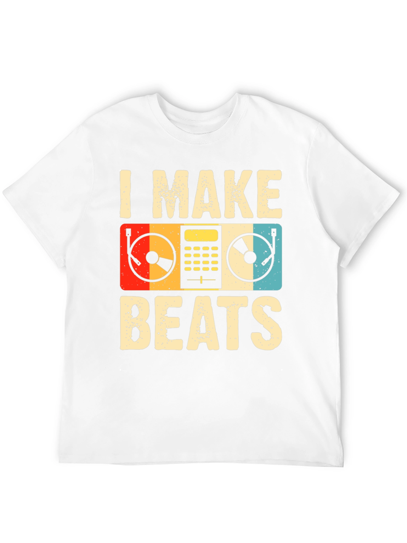 Black I Make Beats Retro Graphic Tee - DJ Music Lover T-Shirt view 12