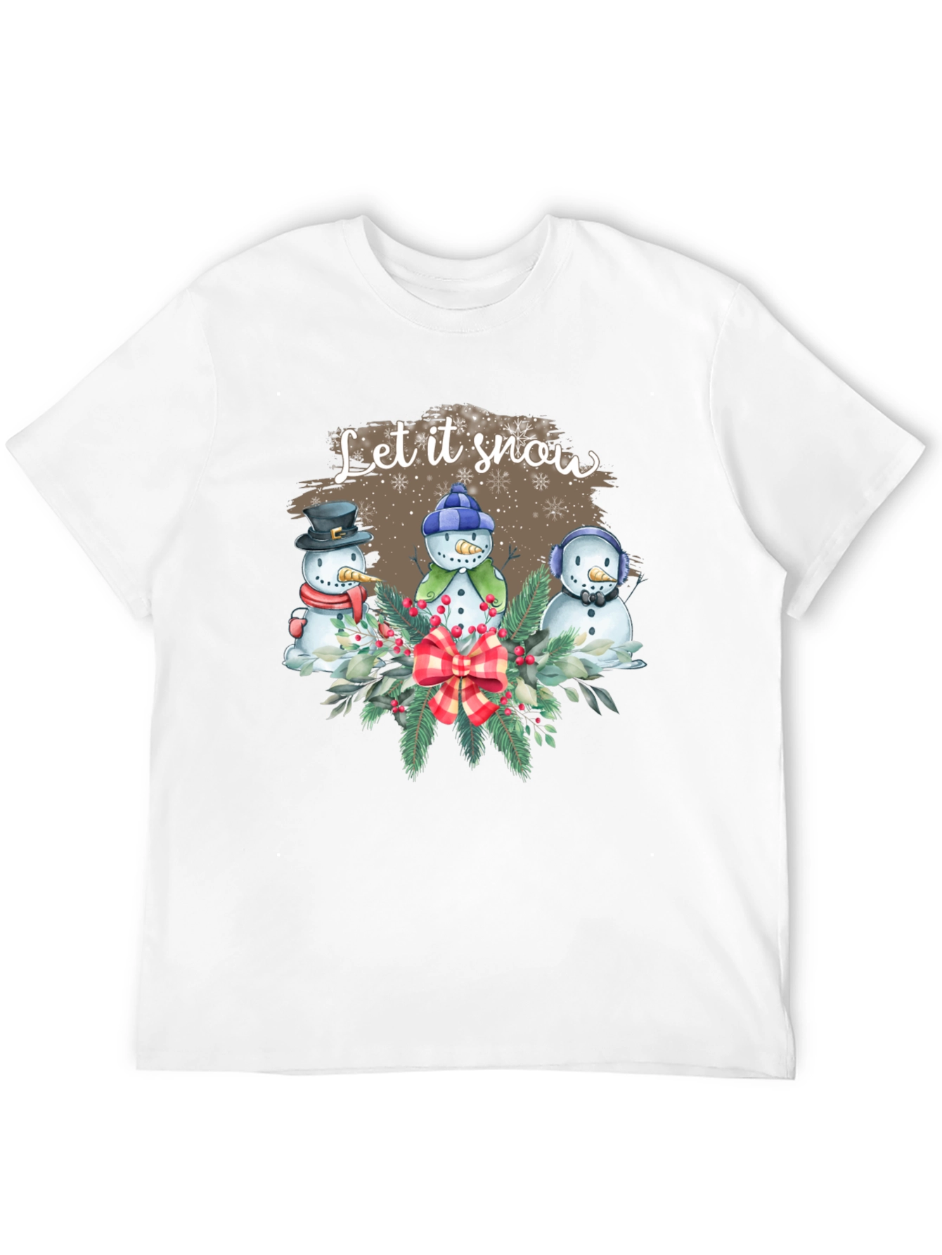 Black Festive 'Let it Snow' Holiday Graphic Tee view 12