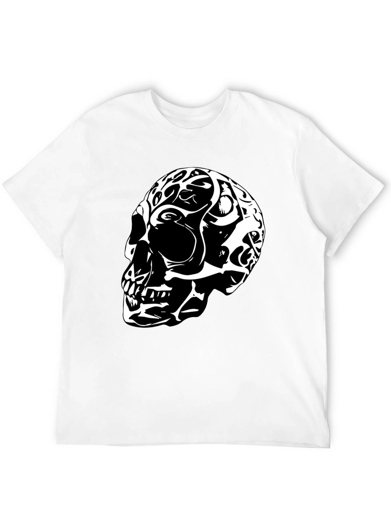 Black Skull Graphic T-Shirt - Black view 12