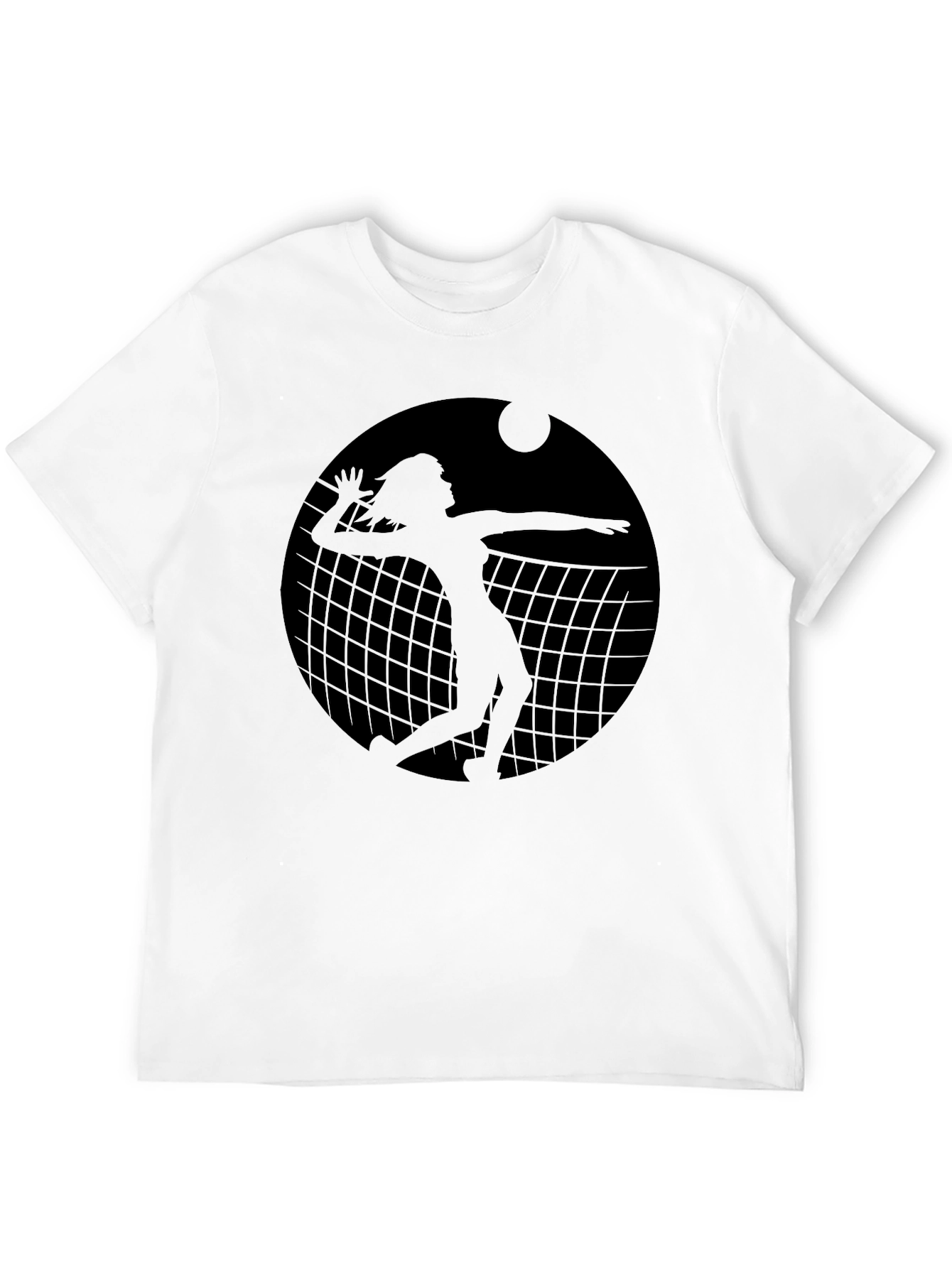 Black Volleyball Player Graphic T-Shirt - Black view 12