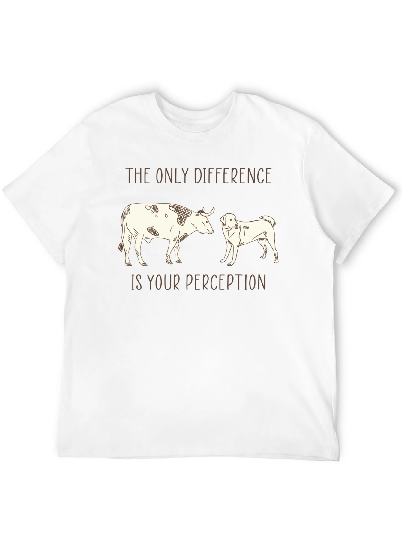Black Perception Tee: Cow & Dog Graphic T-Shirt view 12
