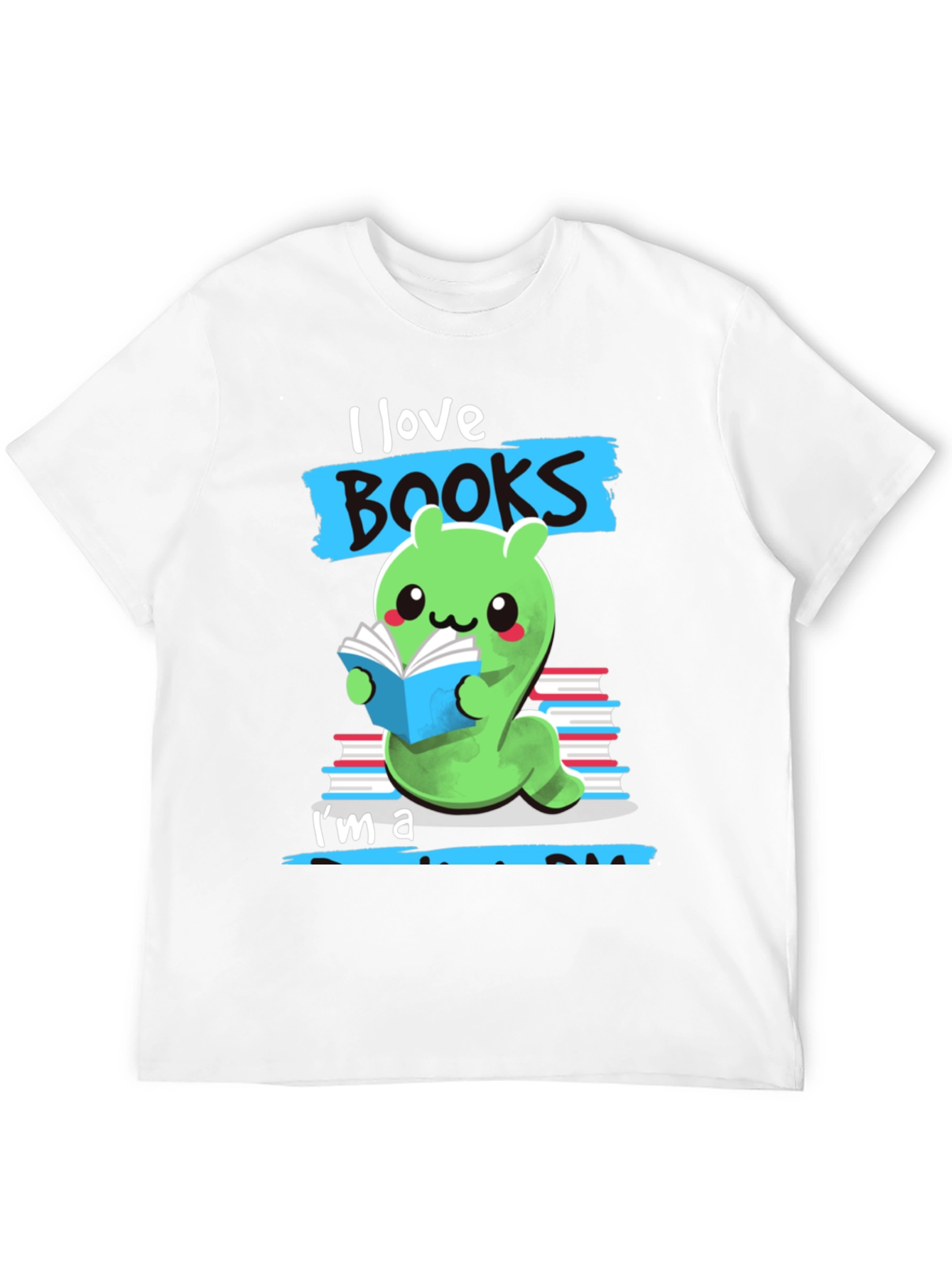 Black I Love Books Worm T-Shirt view 12