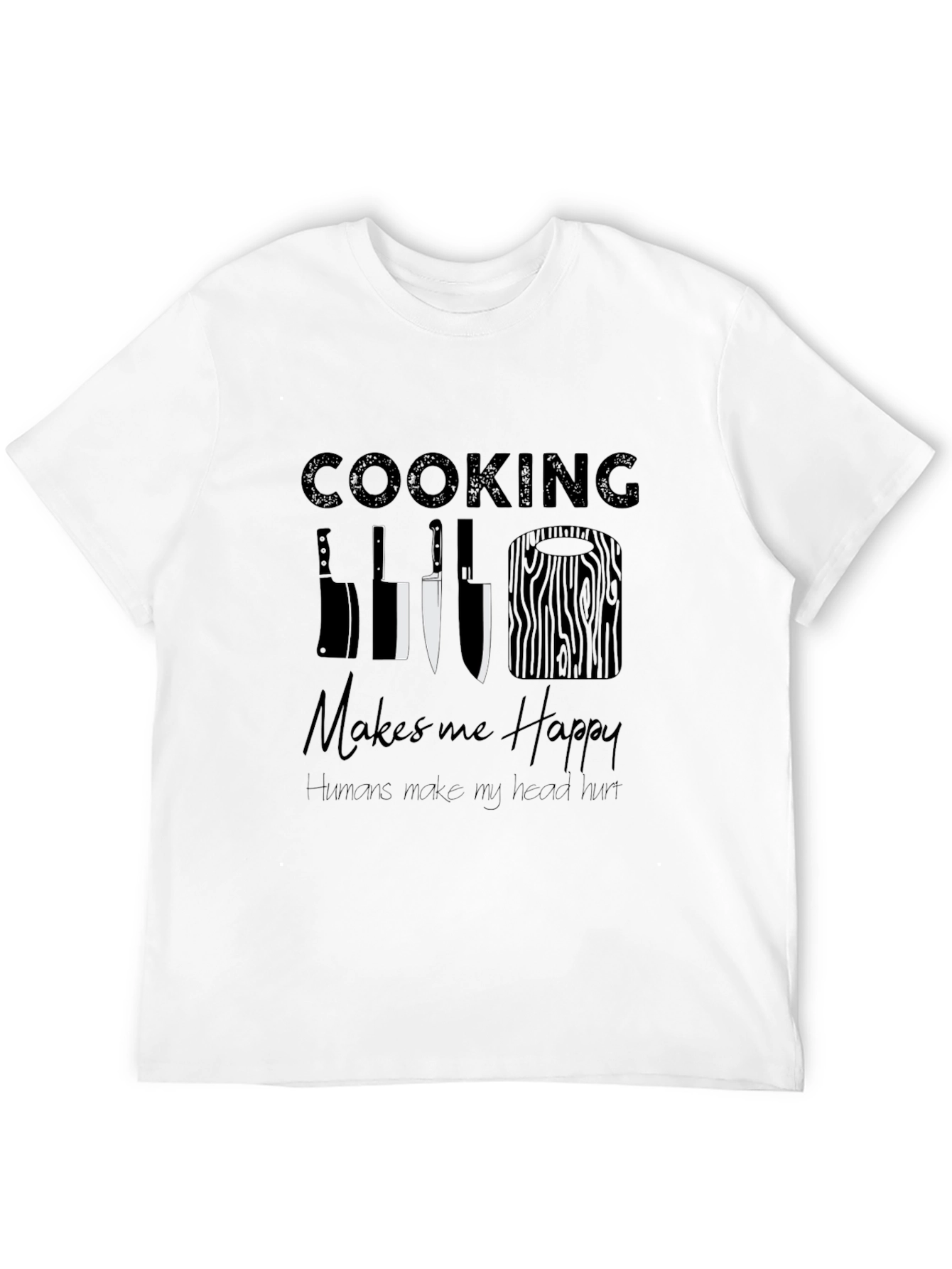 Black Cooking Makes Me Happy Graphic Tee view 12