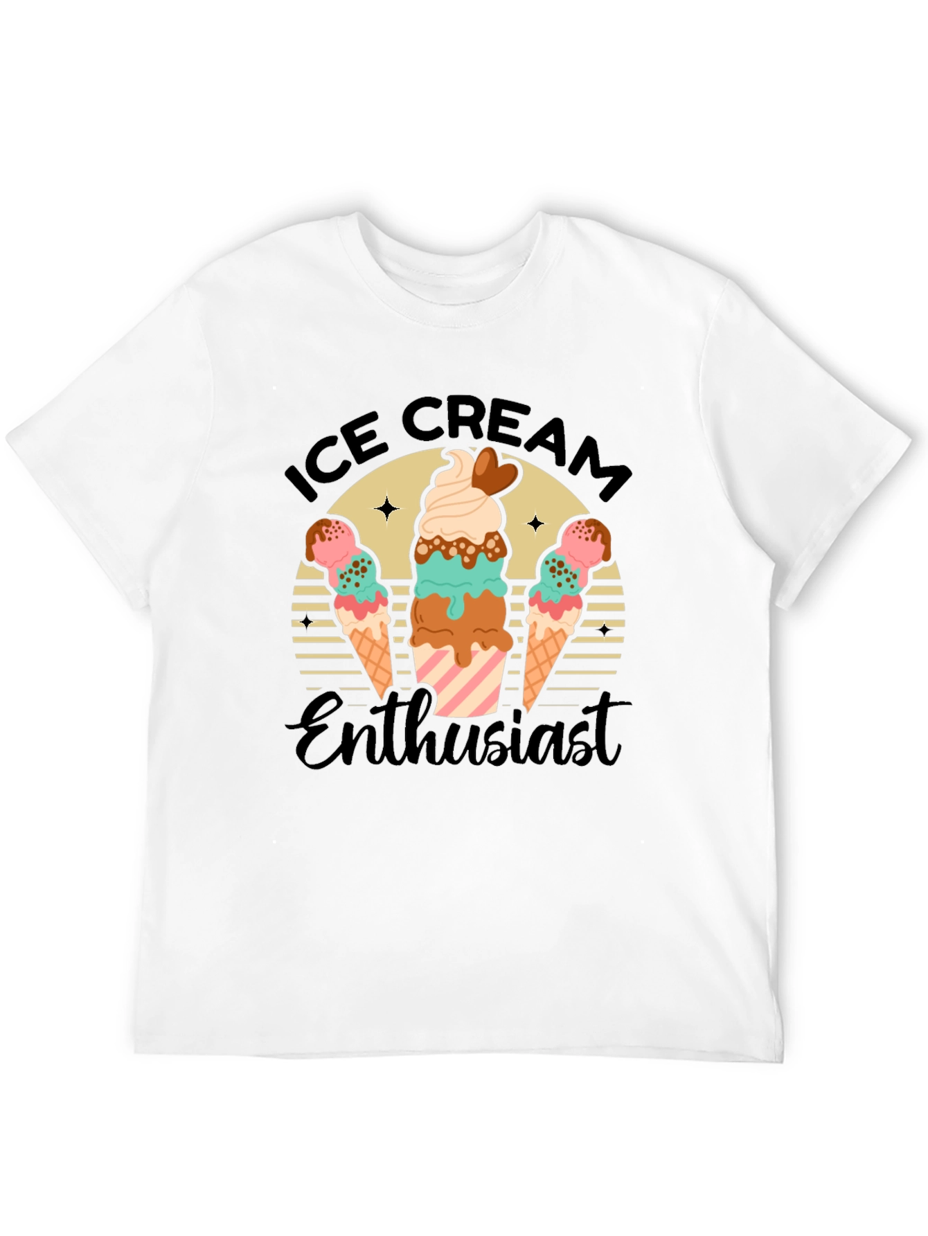 Black Ice Cream Enthusiast Graphic Tee view 12