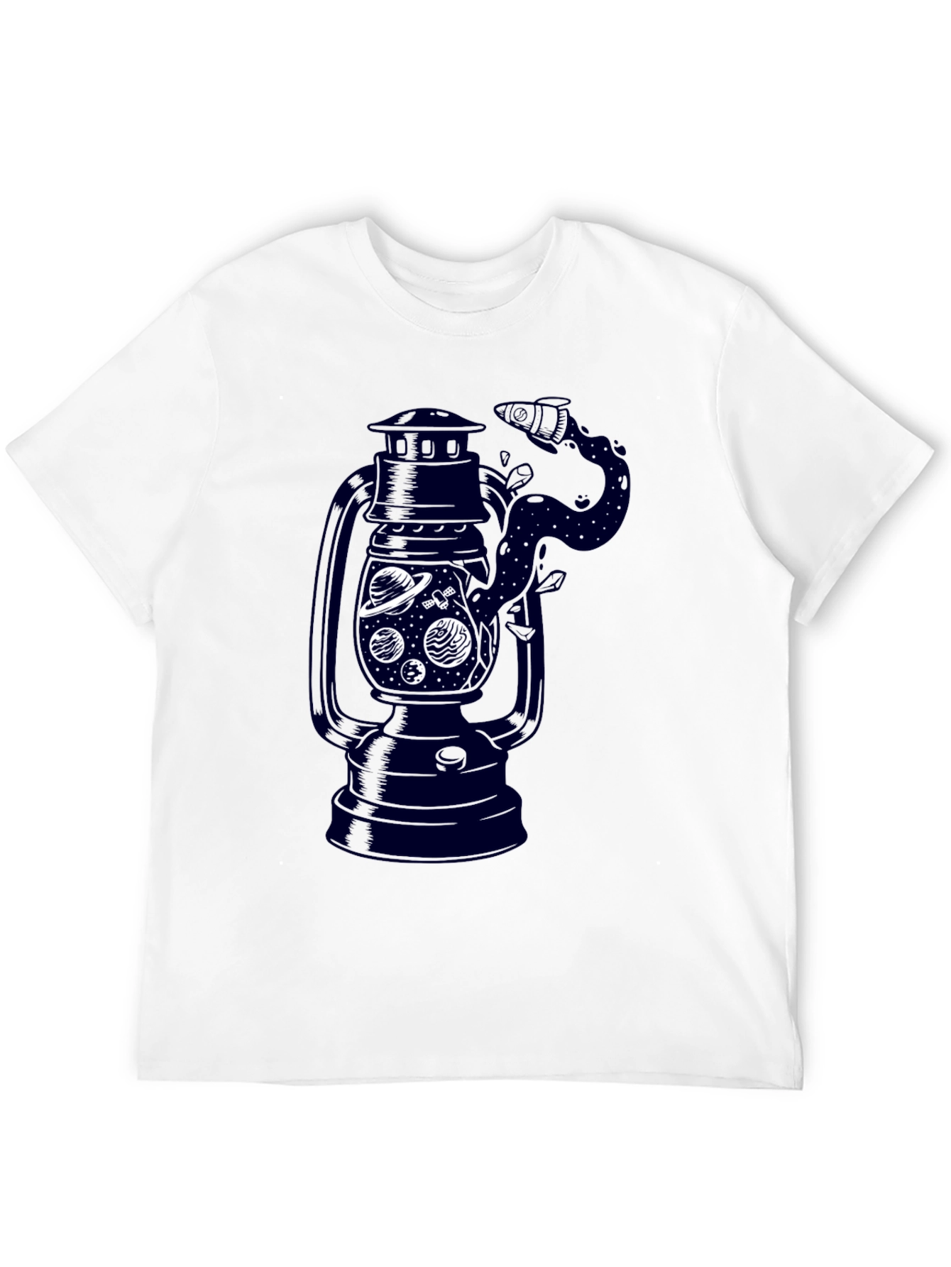 Black Men's Black Graphic T-Shirt - Lantern Space Design view 12