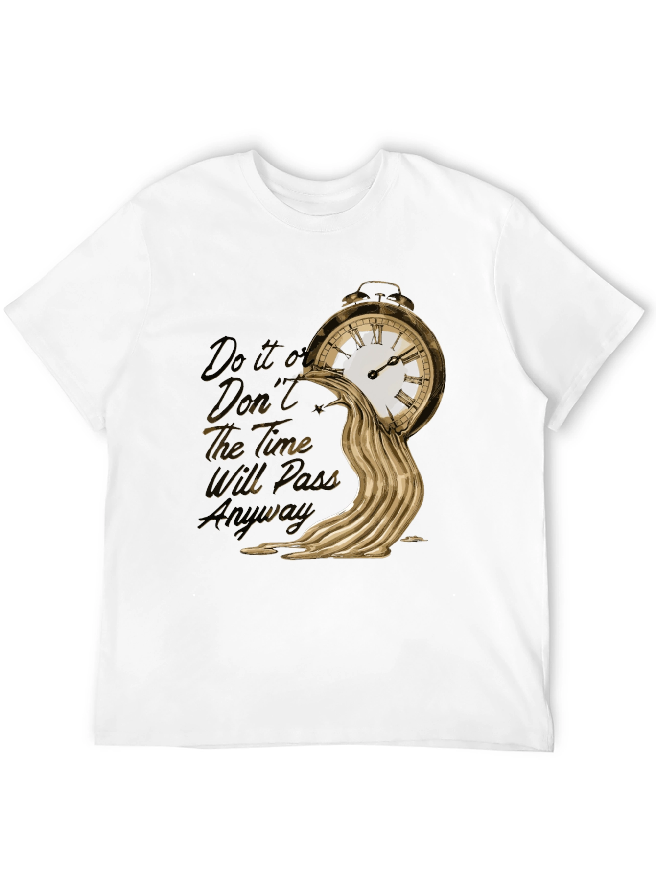 Black Melting Clock Graphic Tee - Time is Fluid! view 12