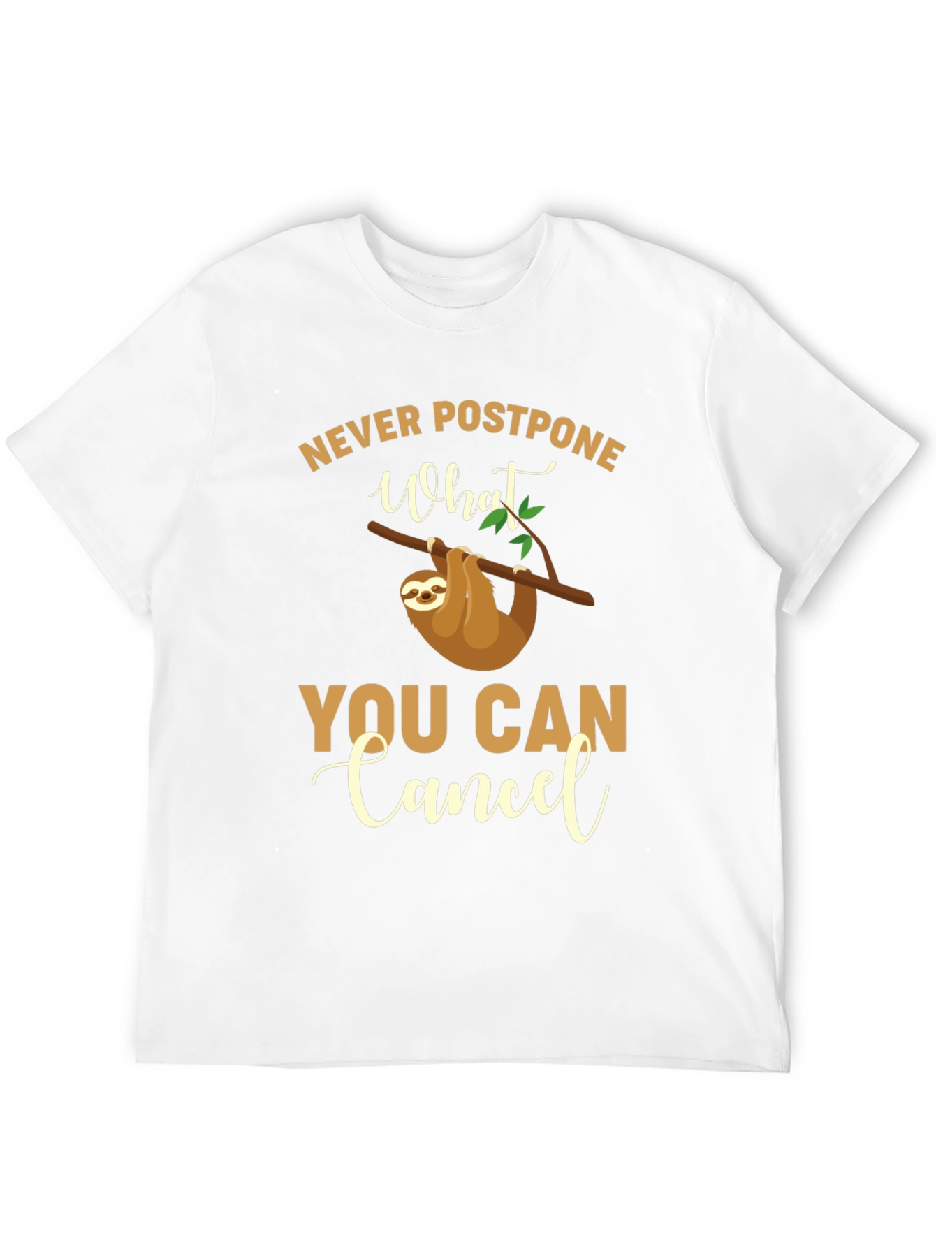 Black Funny Sloth T-Shirt - Never Postpone What You Can Cancel view 12
