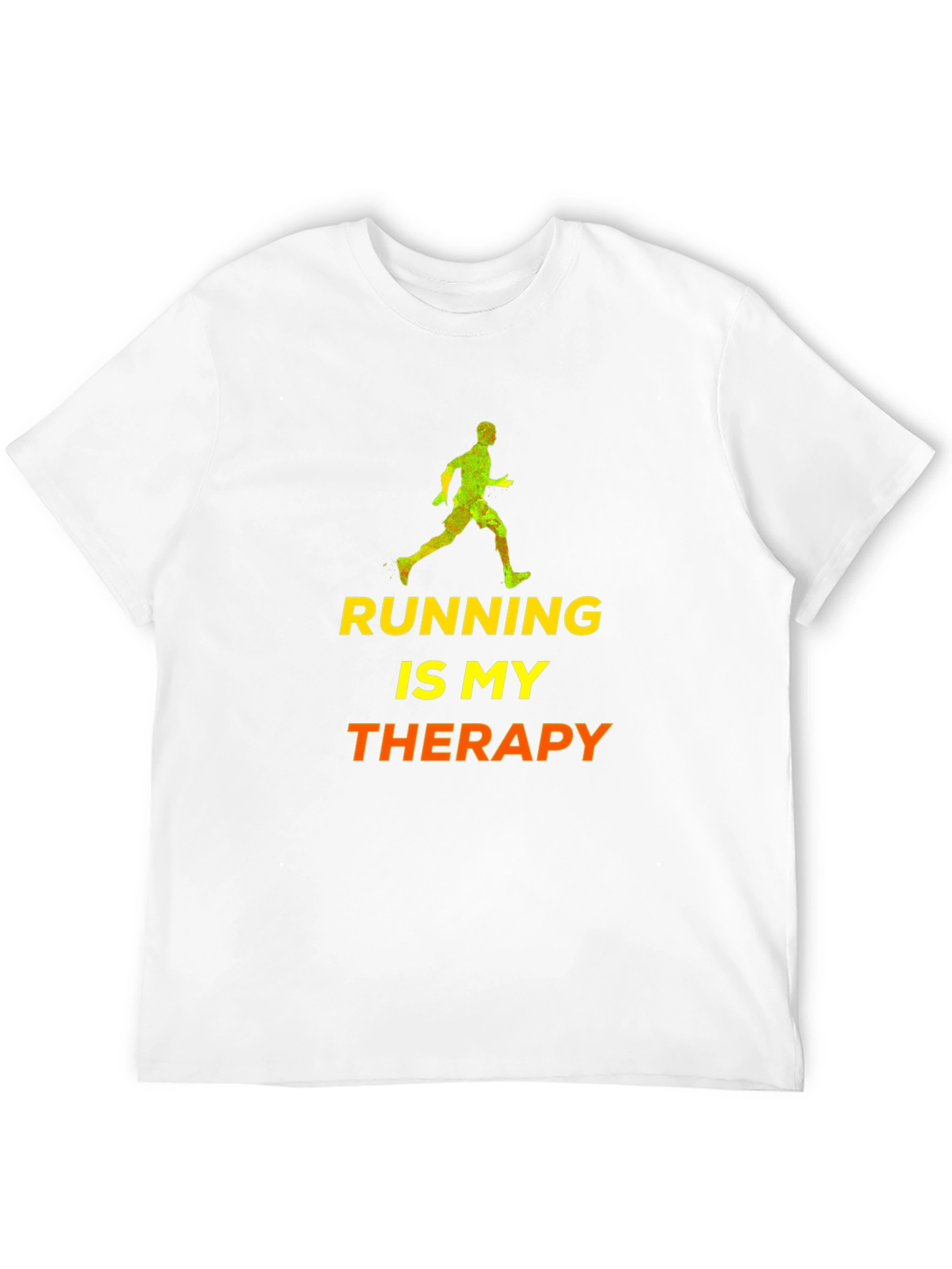 Black Running Is My Therapy T-Shirt - Black Cotton Blend view 12