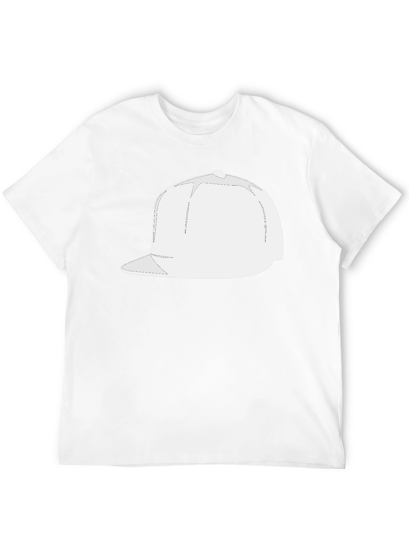 Black Men's Black T-Shirt with White Cap Graphic view 12