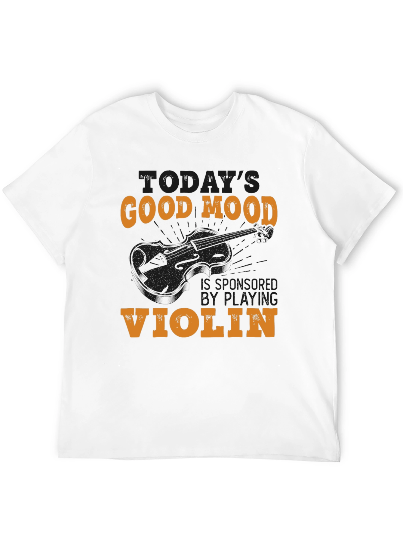 Black Good Mood Violin Graphic T-Shirt view 12
