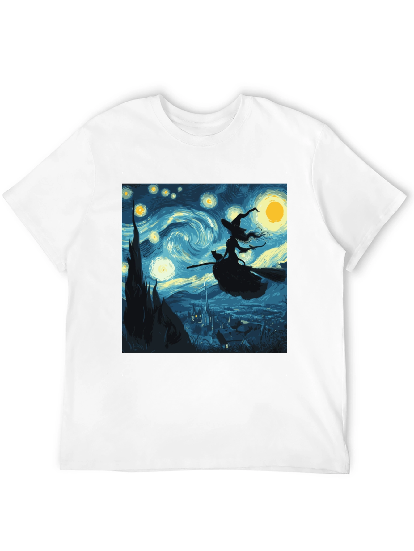 Black Starry Night Witch T-Shirt view 12