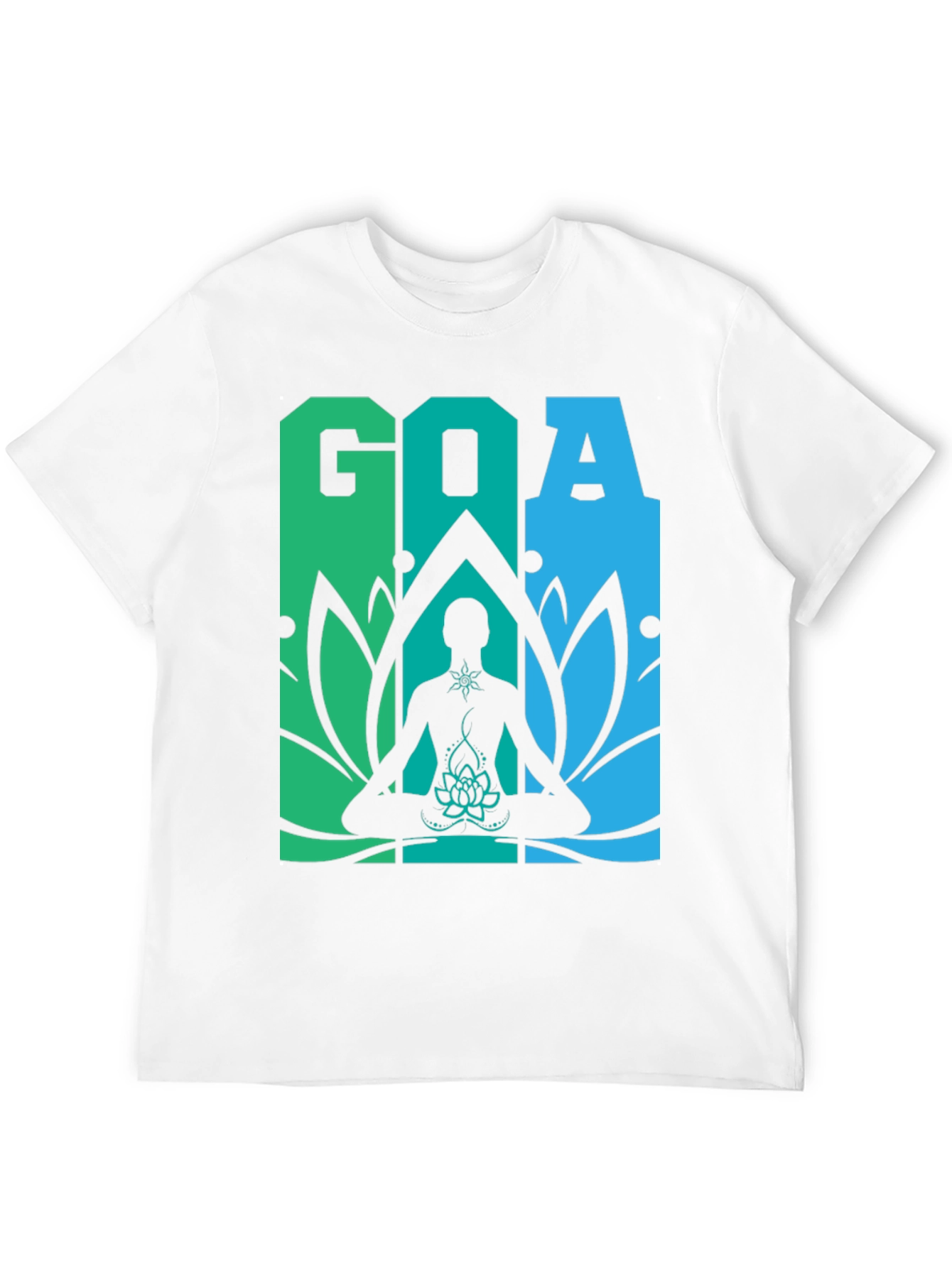 Black Goa Meditation T-Shirt - Yoga Lotus Design view 12