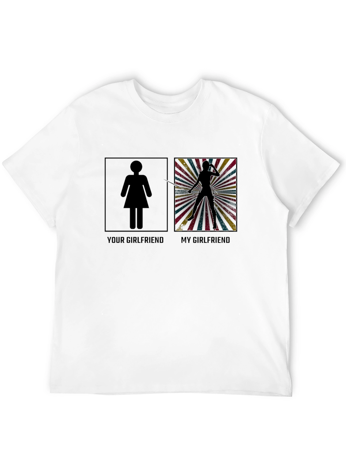 Black Your Girlfriend vs. My Girlfriend Novelty T-Shirt view 12
