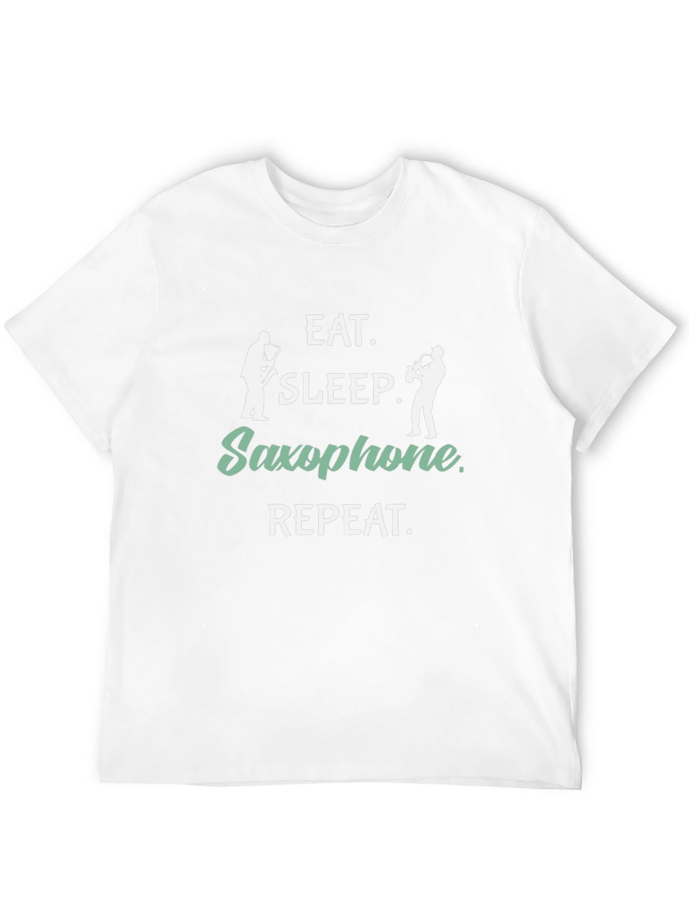 Black Eat Sleep Saxophone Repeat Black T-Shirt view 12