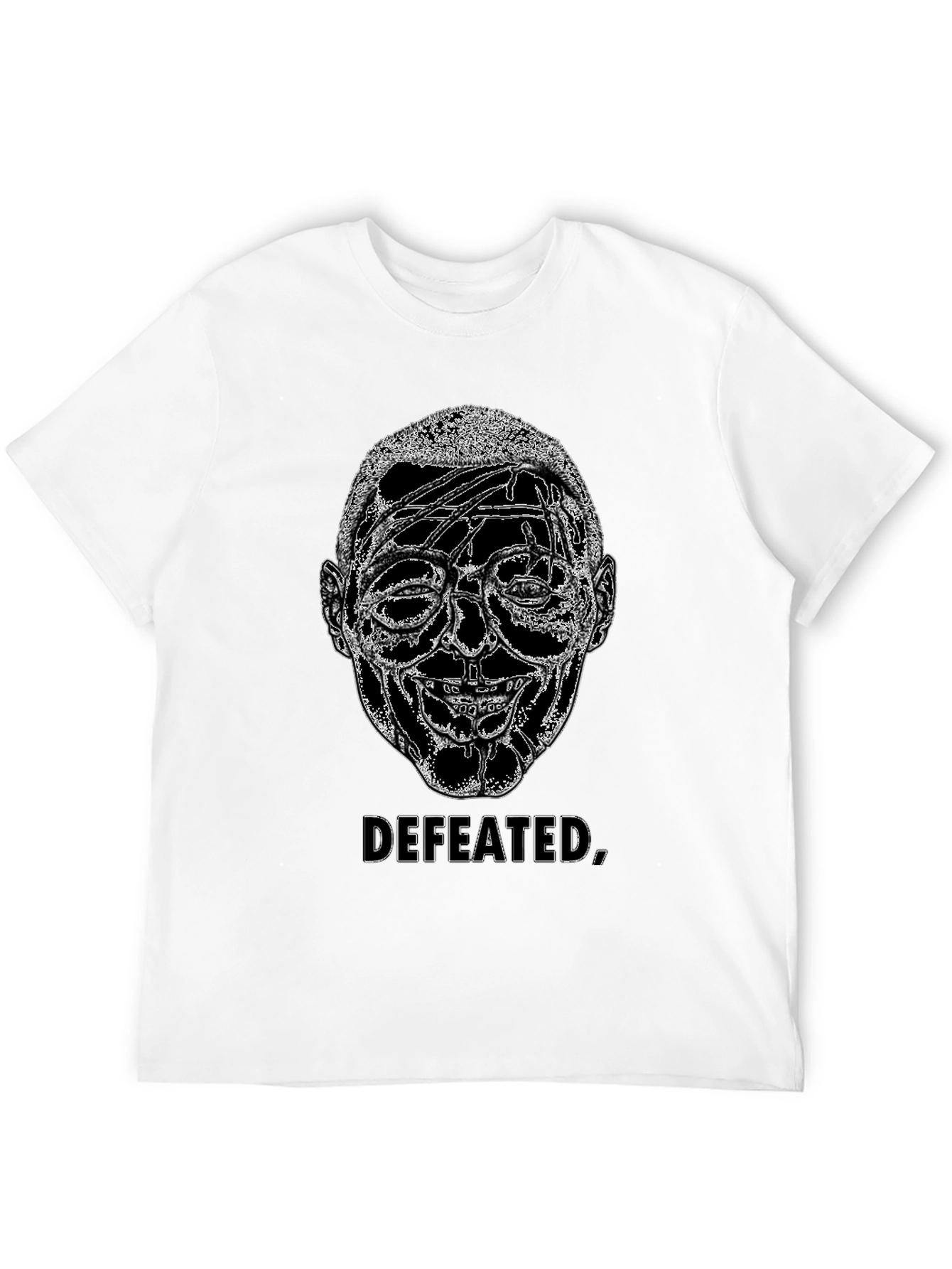 Black Defeated Graphic Print Black T-Shirt view 12