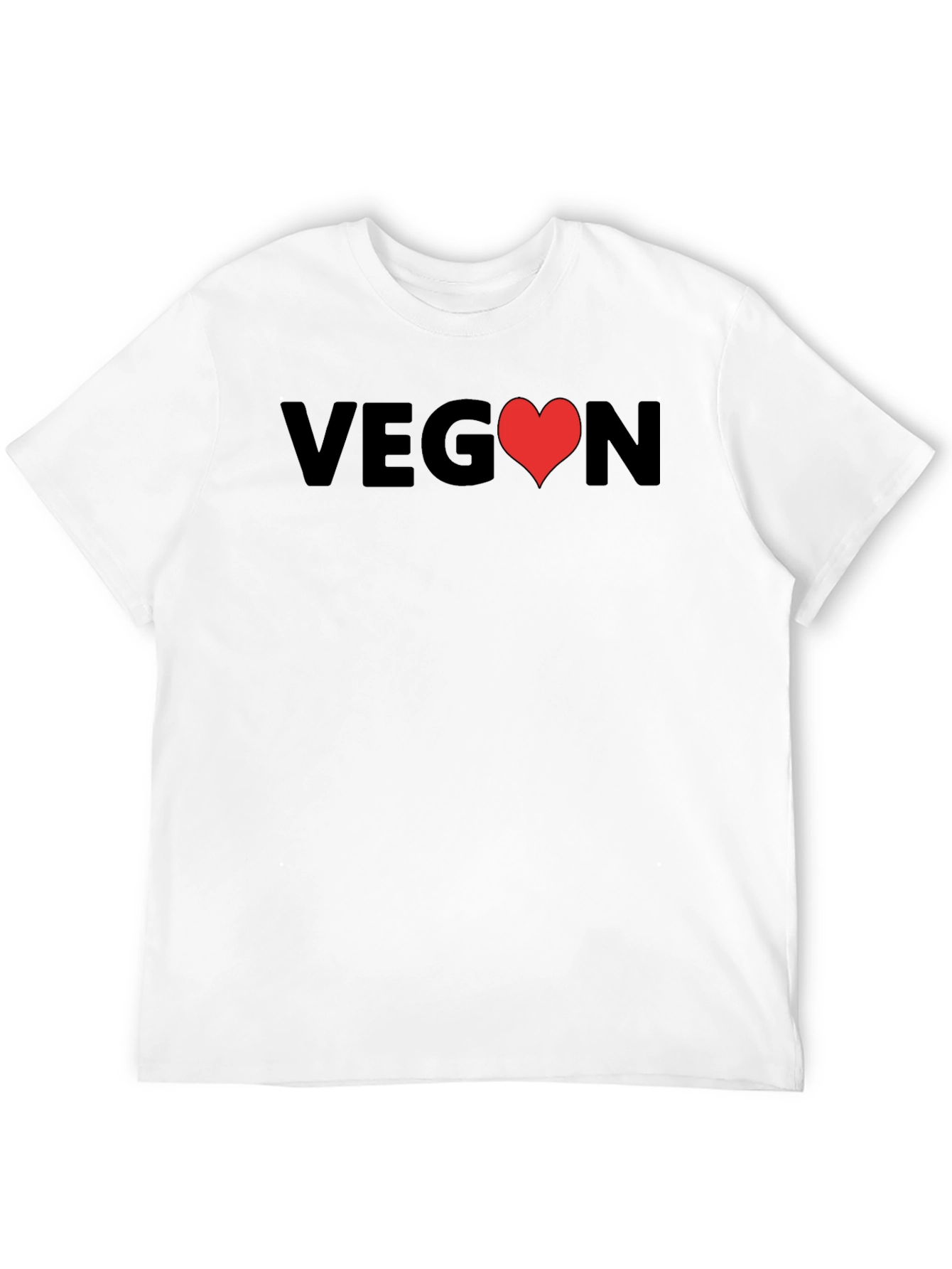 Black Vegan Heart Graphic T-Shirt - Unisex Soft Cotton Tee view 12