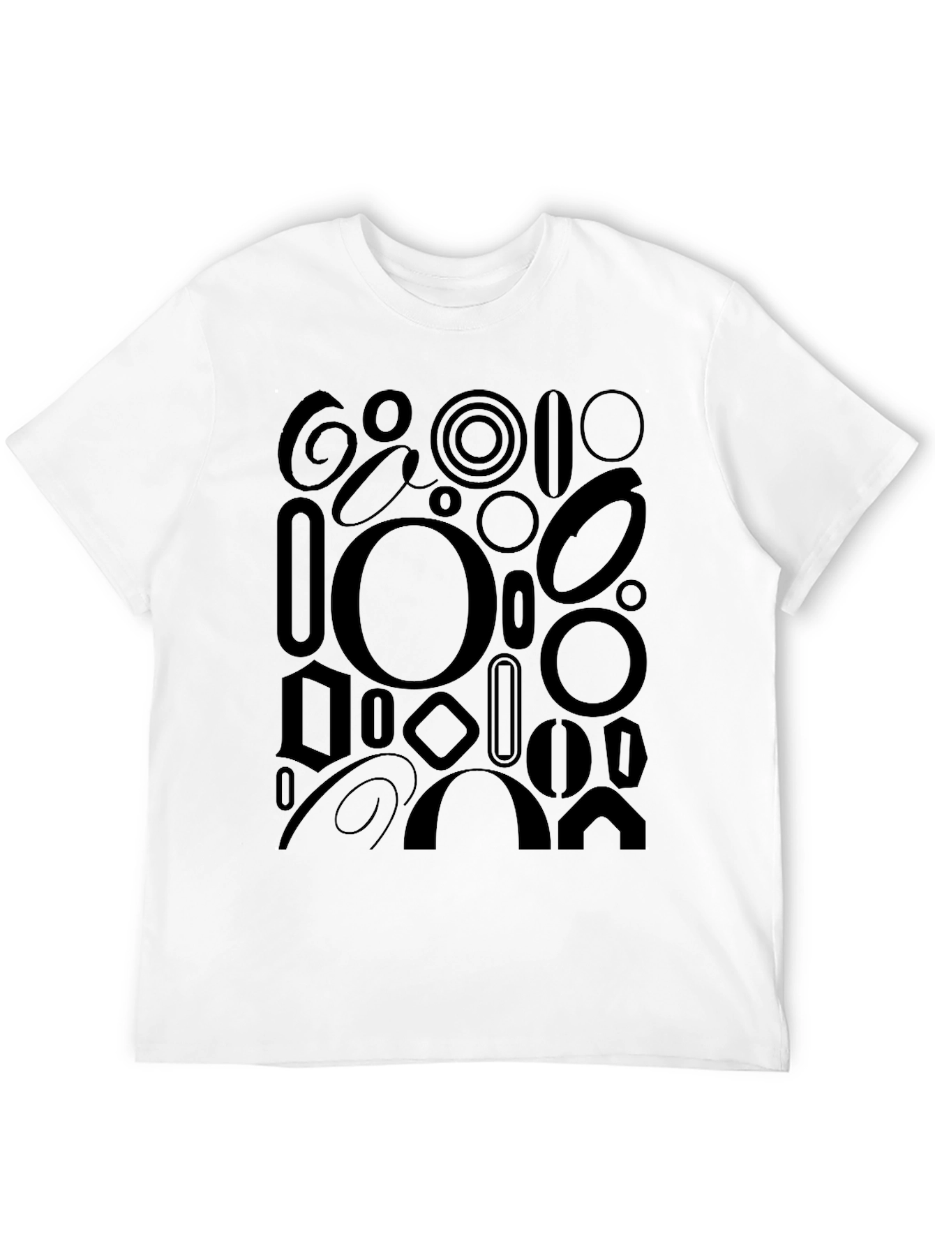 Black Abstract Shapes Black Graphic Tee view 12