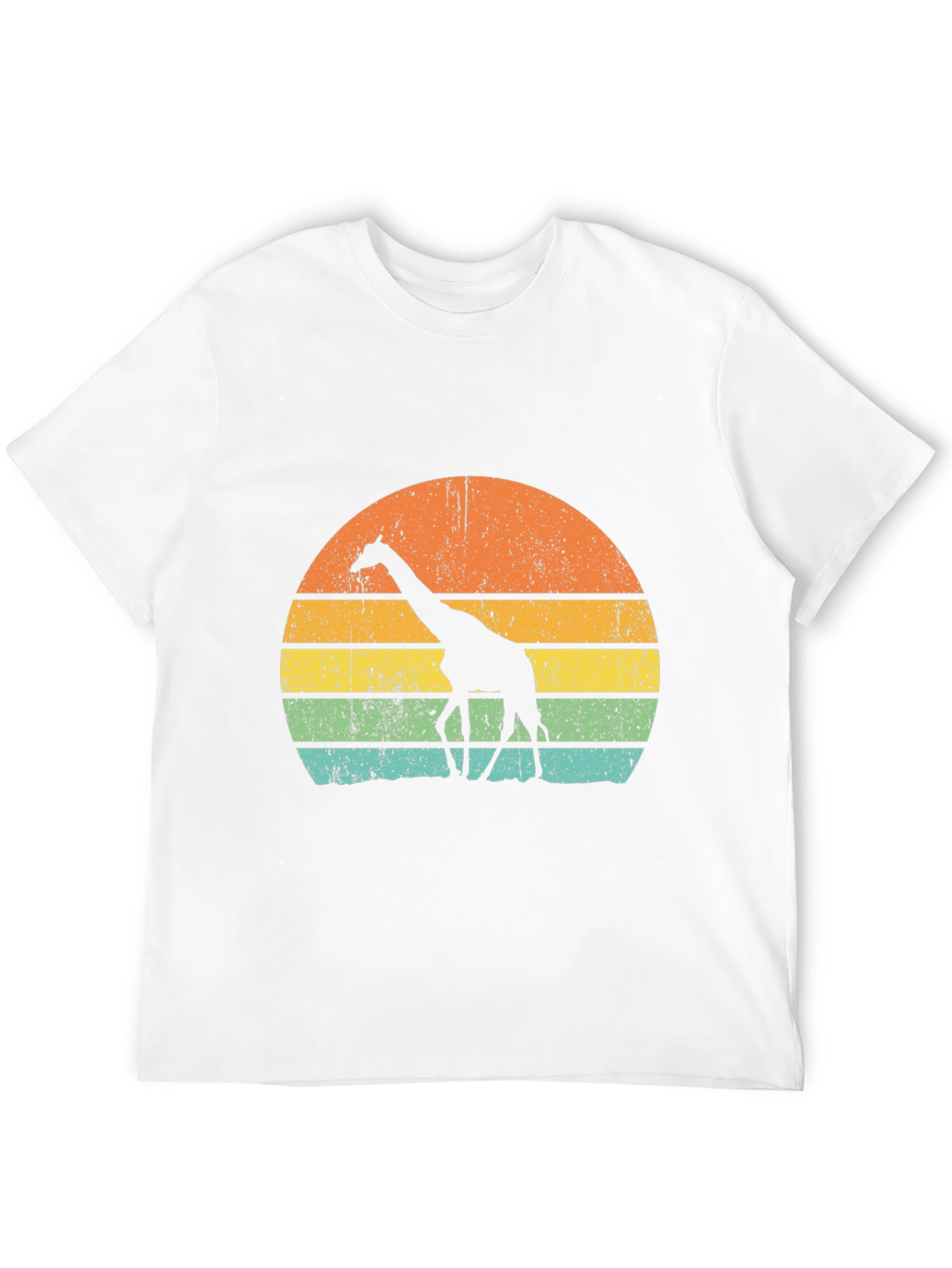 Black Retro Giraffe Sunset Graphic Tee - Black view 12