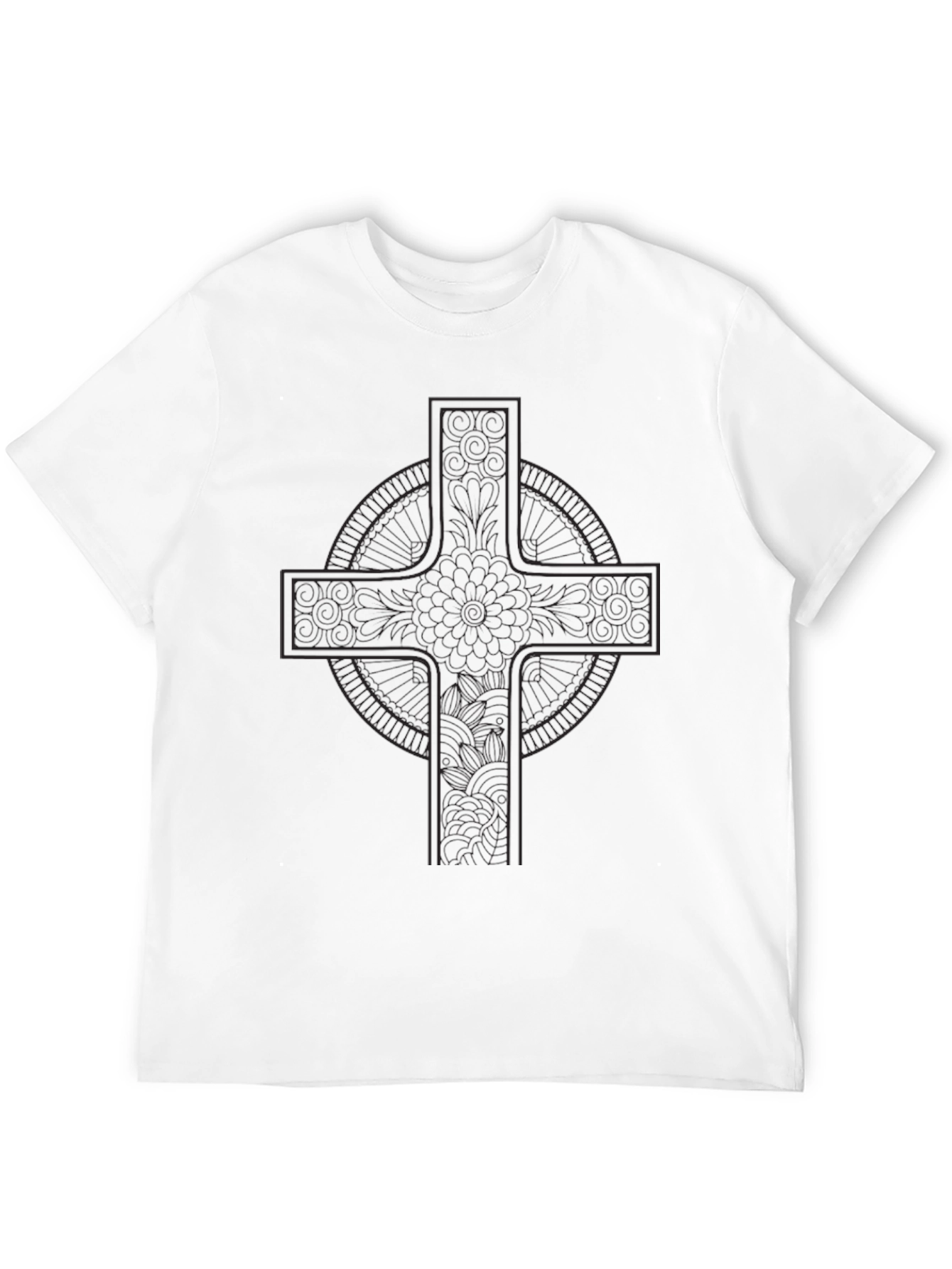 Black Dark Celtic Cross Graphic T-Shirt view 12
