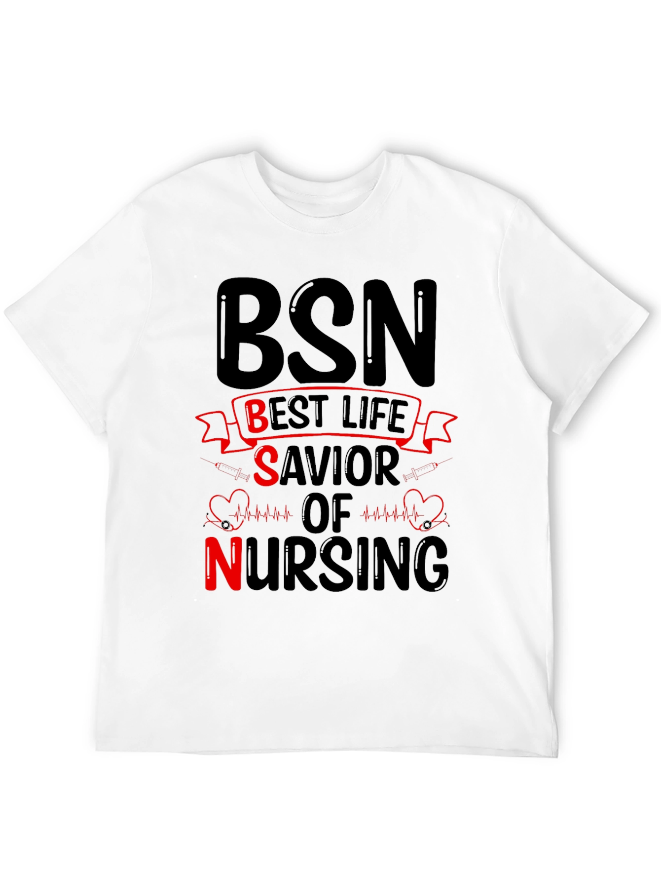 Black BSN Best Life Savior of Nursing T-Shirt view 12