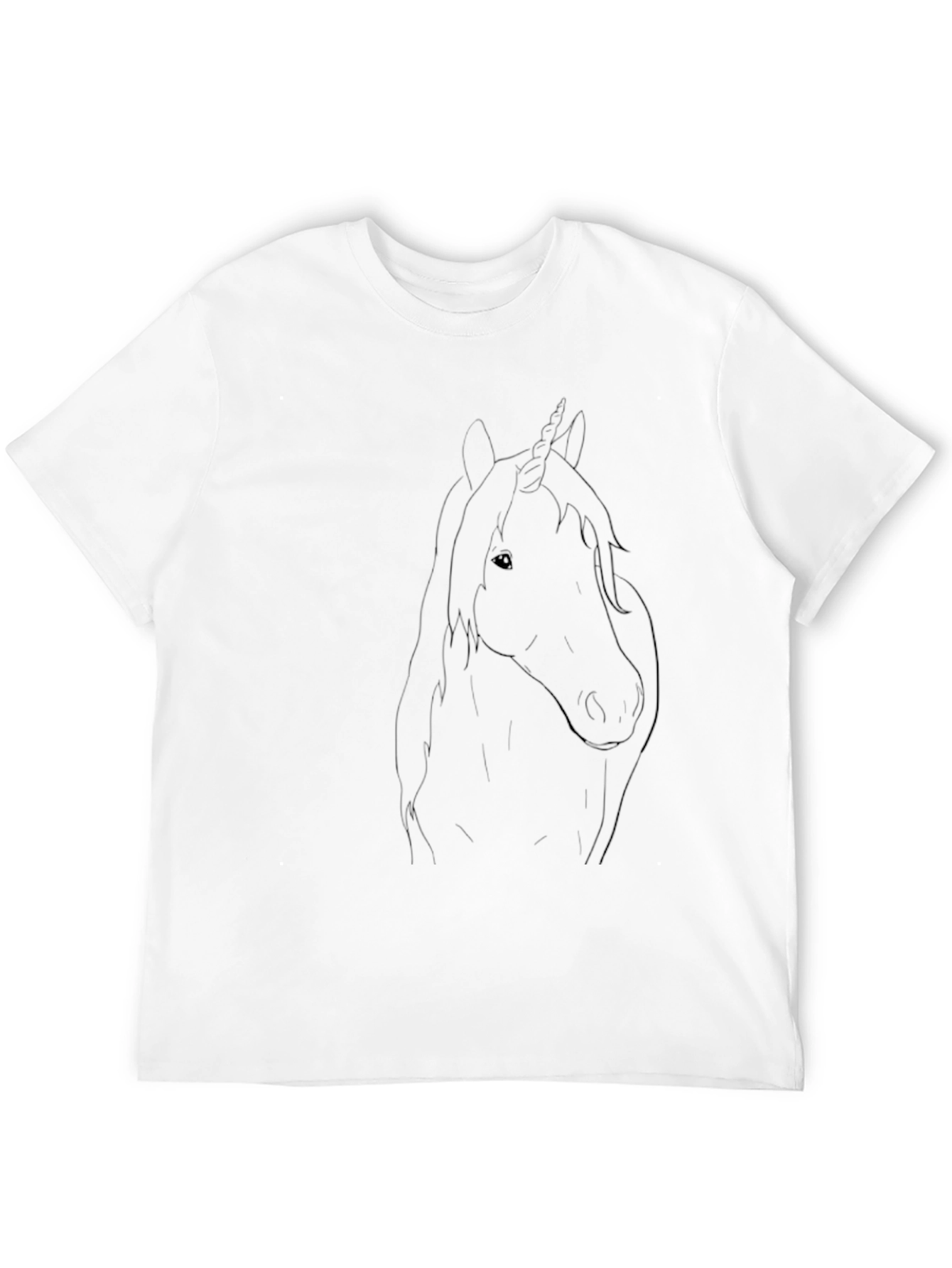 Black Unicorn Outline Black T-Shirt view 12