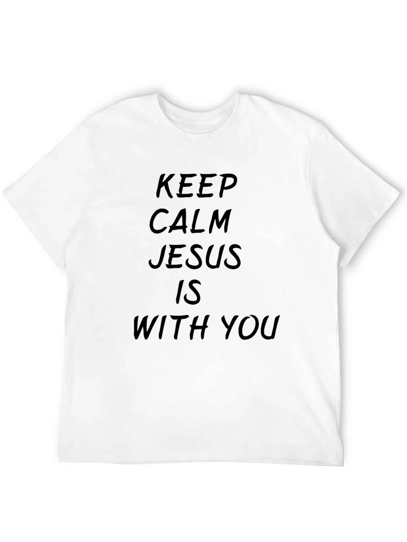 Black Keep Calm Jesus Is With You Black T-Shirt view 12