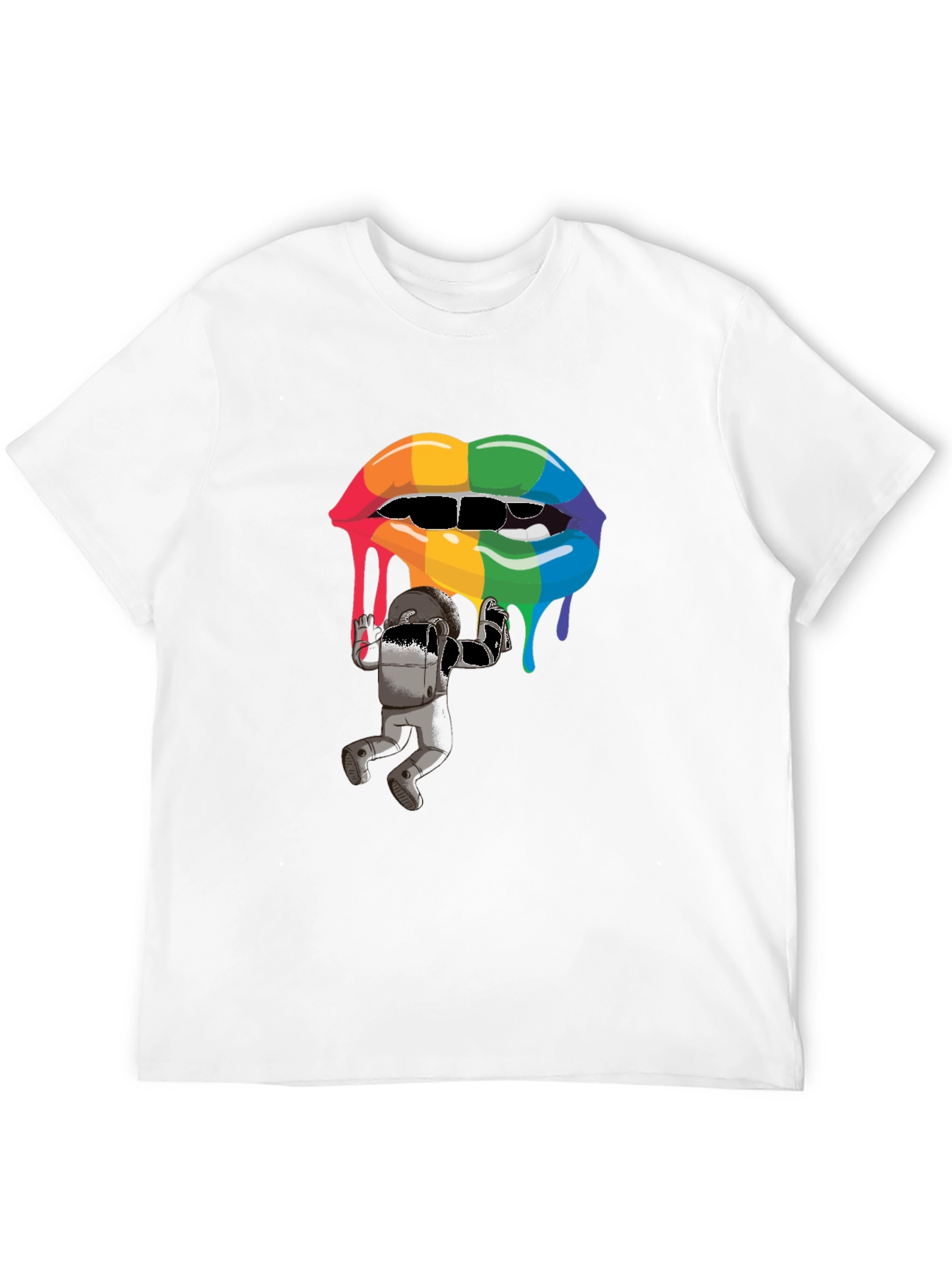 Black Rainbow Lips Graphic T-Shirt view 12