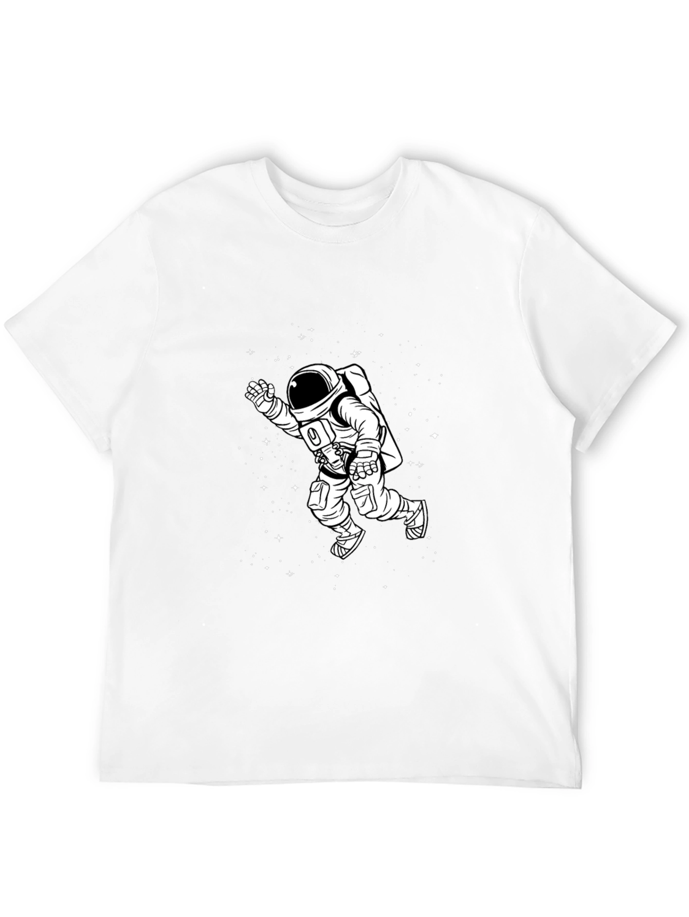 Black Astronaut Graphic Tee - Black Cotton T-Shirt view 12