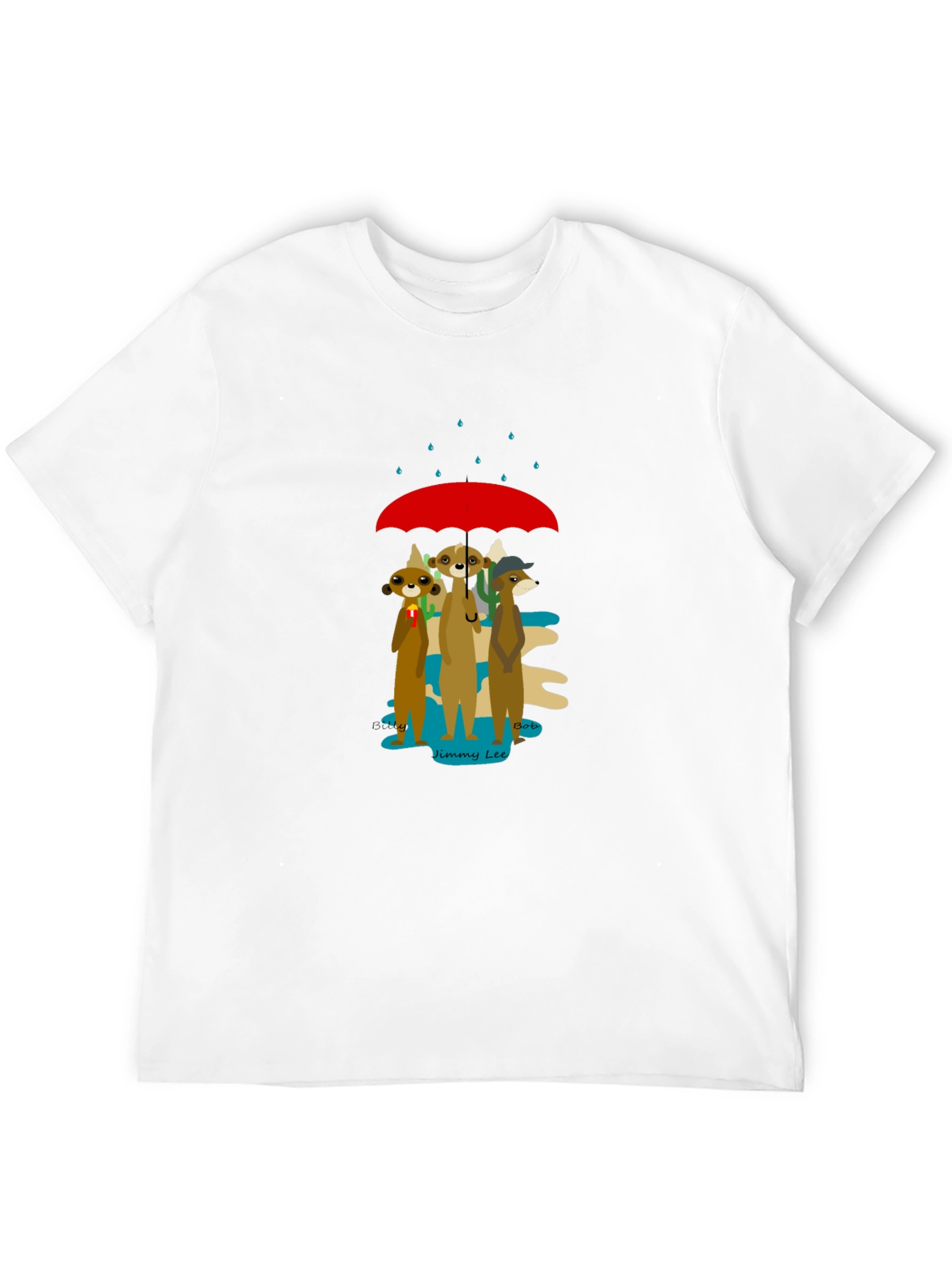 Black Meerkat Umbrella Graphic Tee - Soft Cotton Blend view 12