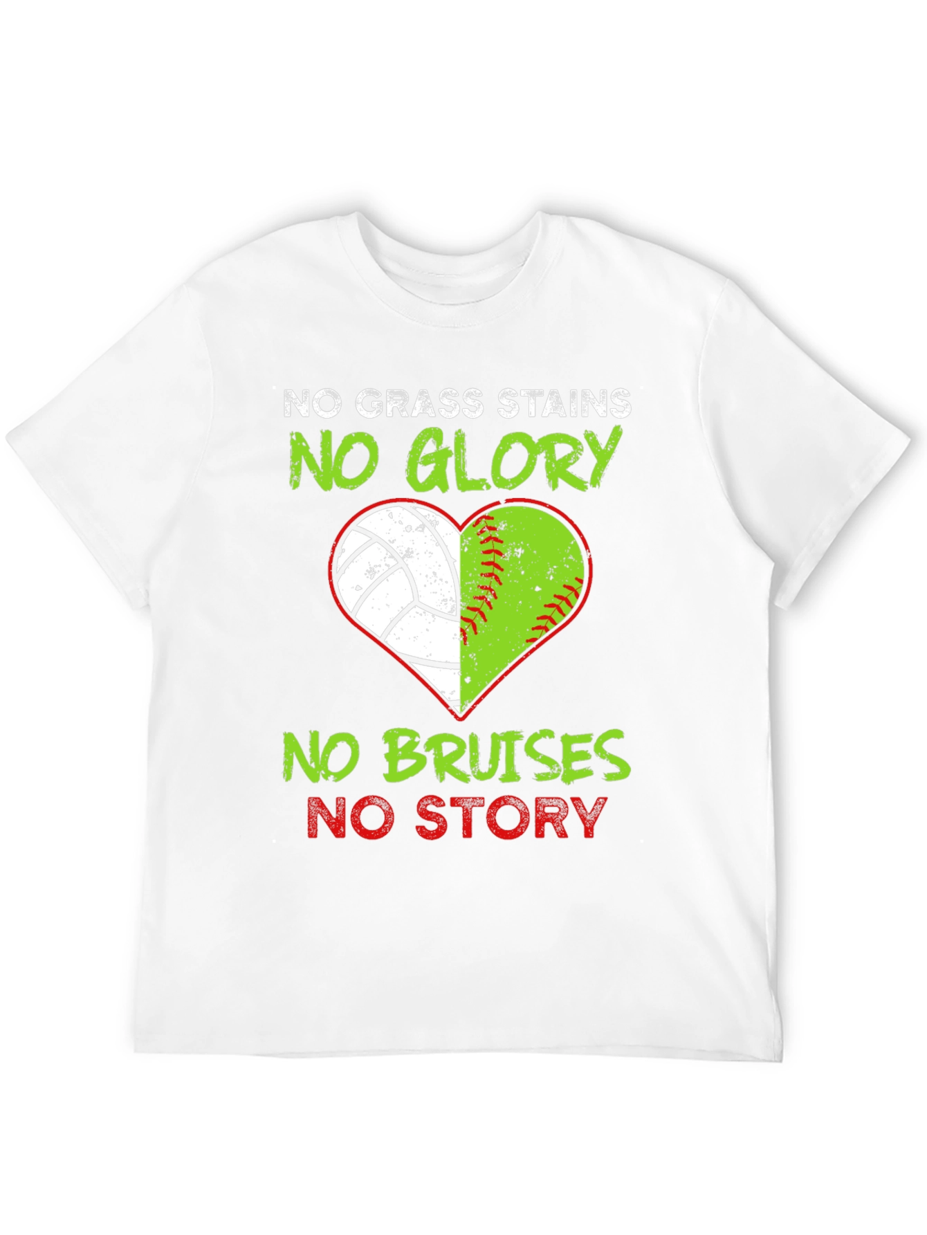 Black No Grass Stains No Glory Heart T-Shirt view 12