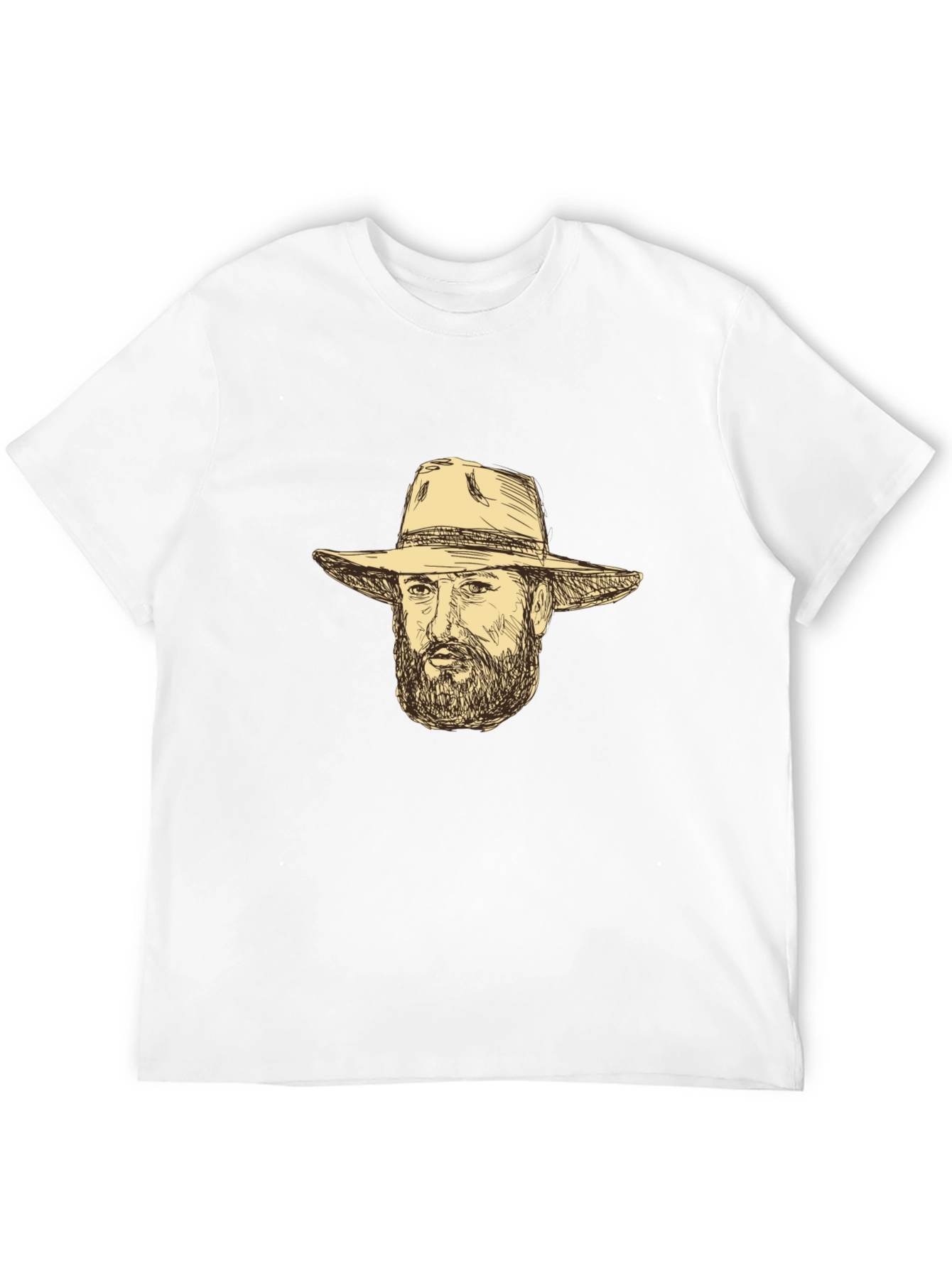 Black Black T-Shirt with Cowboy Sketch view 12