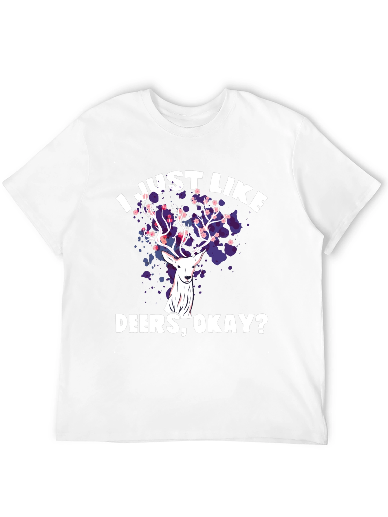 Black I Just Like Deers Okay T-Shirt view 12