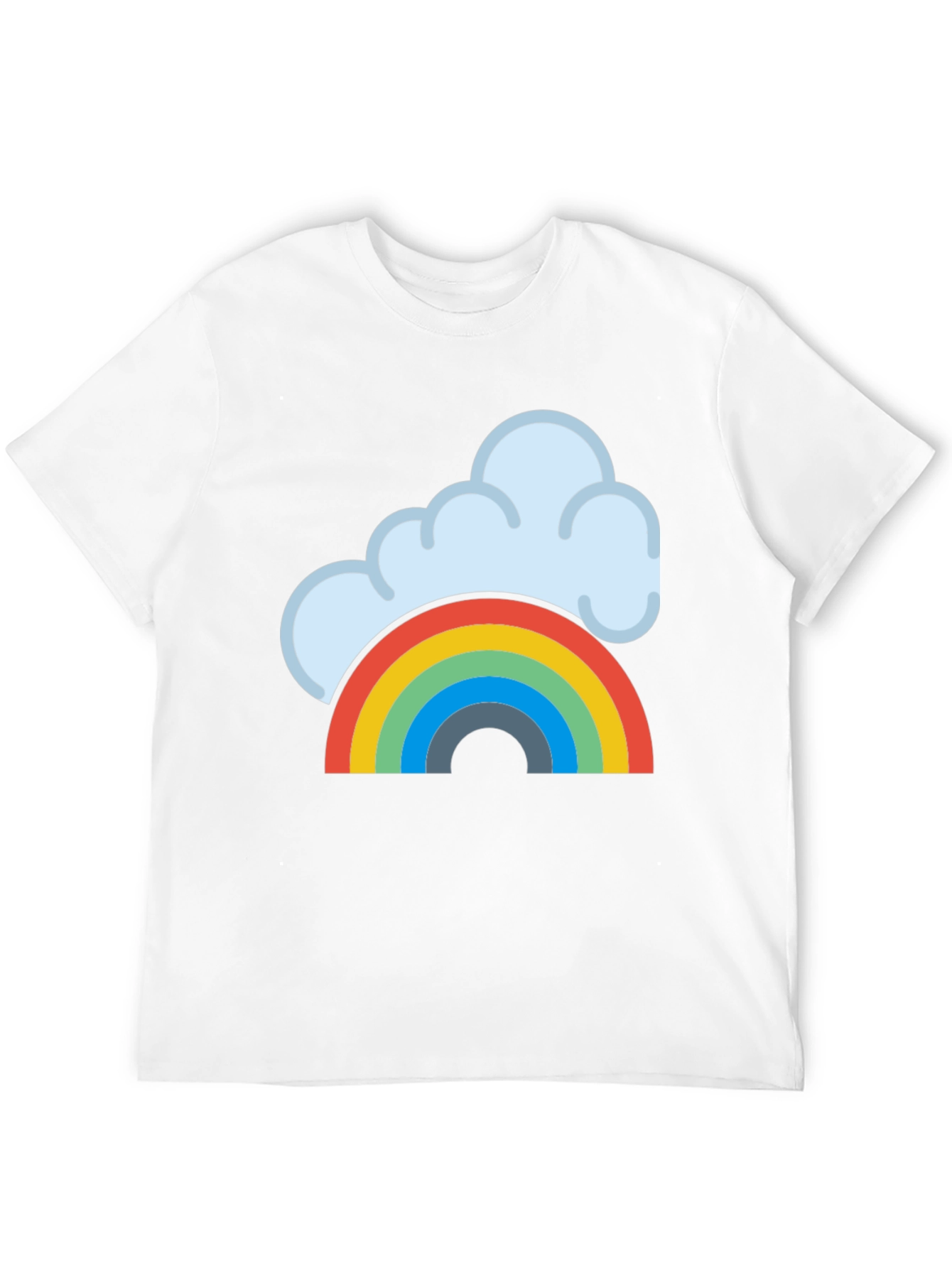Black Rainbow Cloud Graphic Tee - Black Cotton T-Shirt view 12