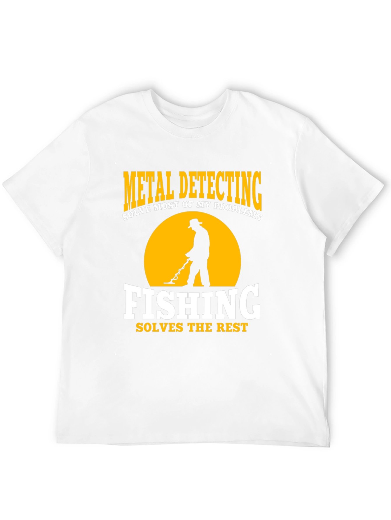 Black Metal Detecting & Fishing Graphic T-Shirt view 12