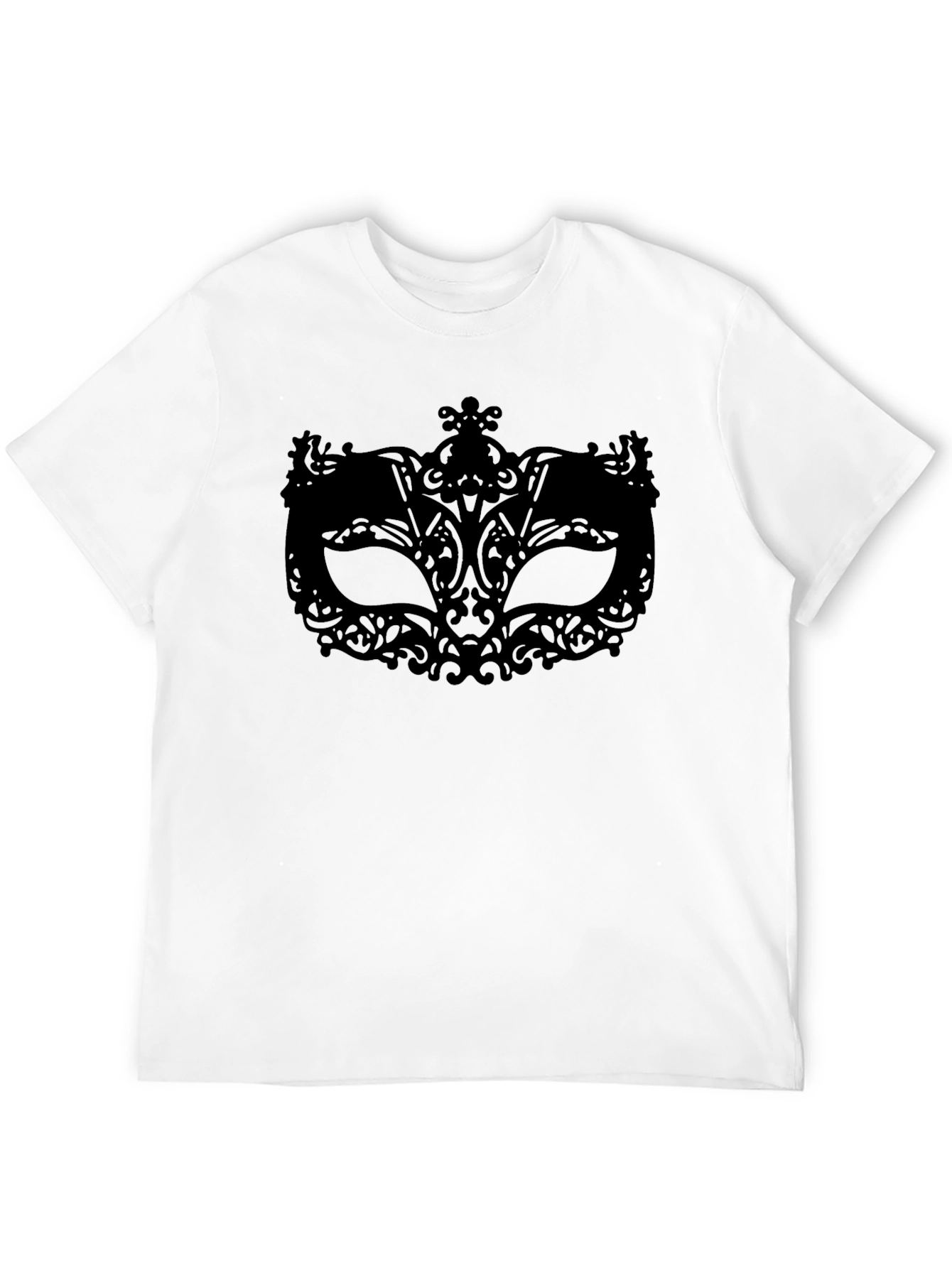 Black Masquerade Mask Graphic Tee - Black T-Shirt view 12