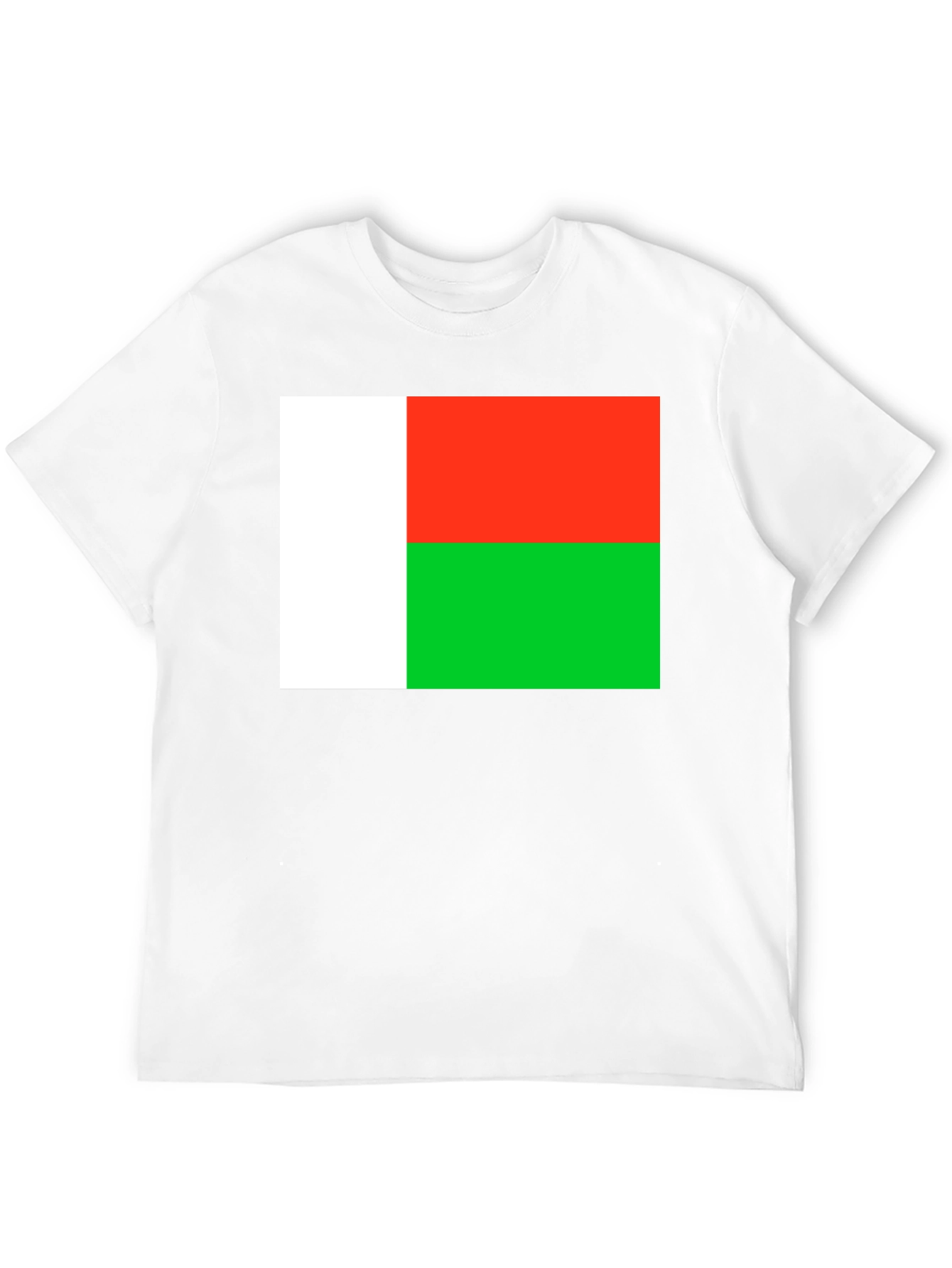 Black Madagascar Flag T-Shirt - Black Cotton Tee view 12